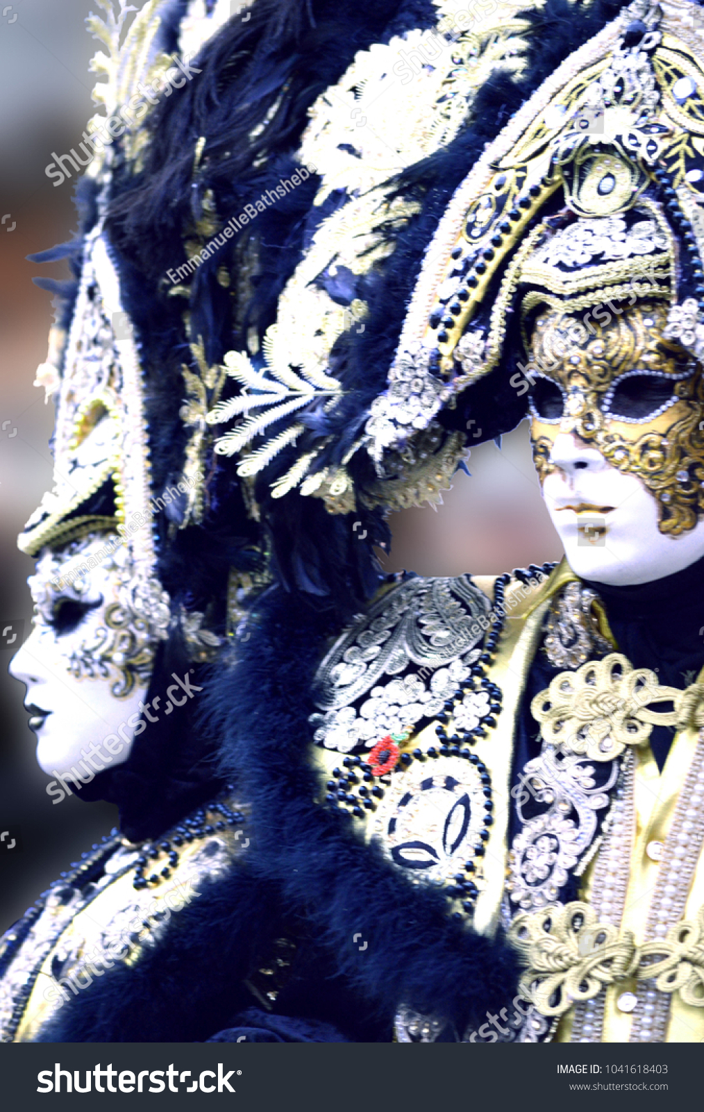 Black and Gold Venetian Masks #1041618403