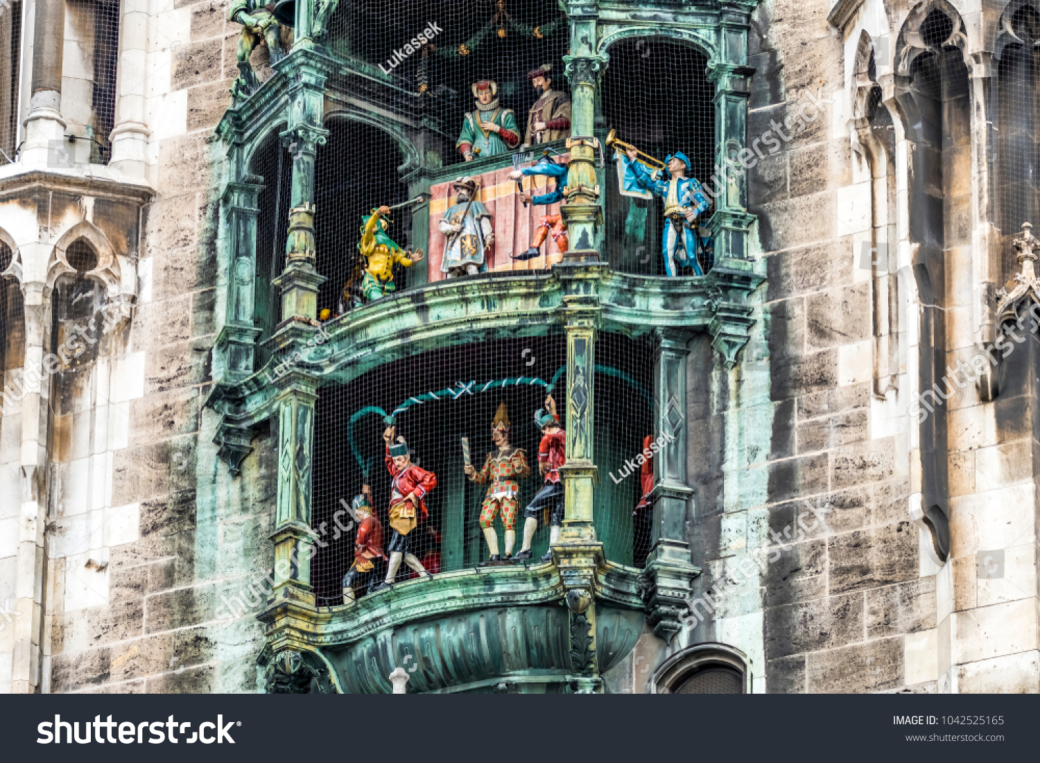 The historic Glockenspiel at Marienplatz, Munich, Germany - Europe #1042525165