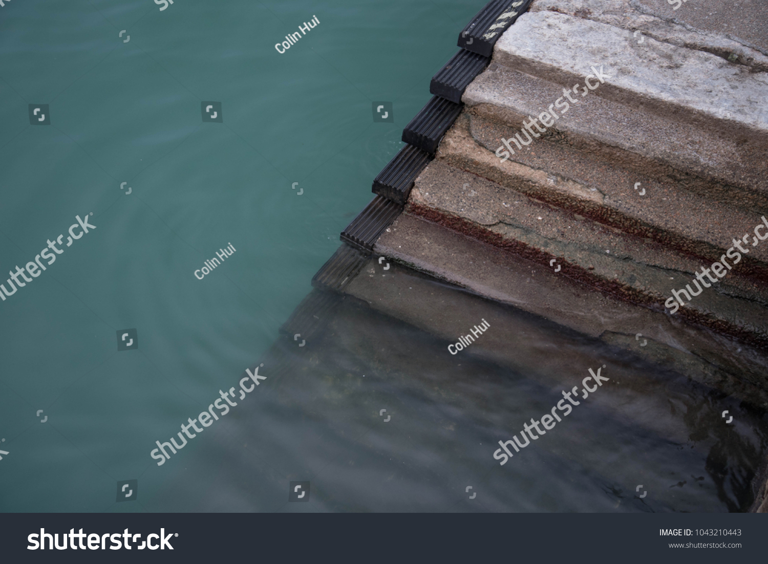 Half-submerged Staircase Taken at a dock #1043210443