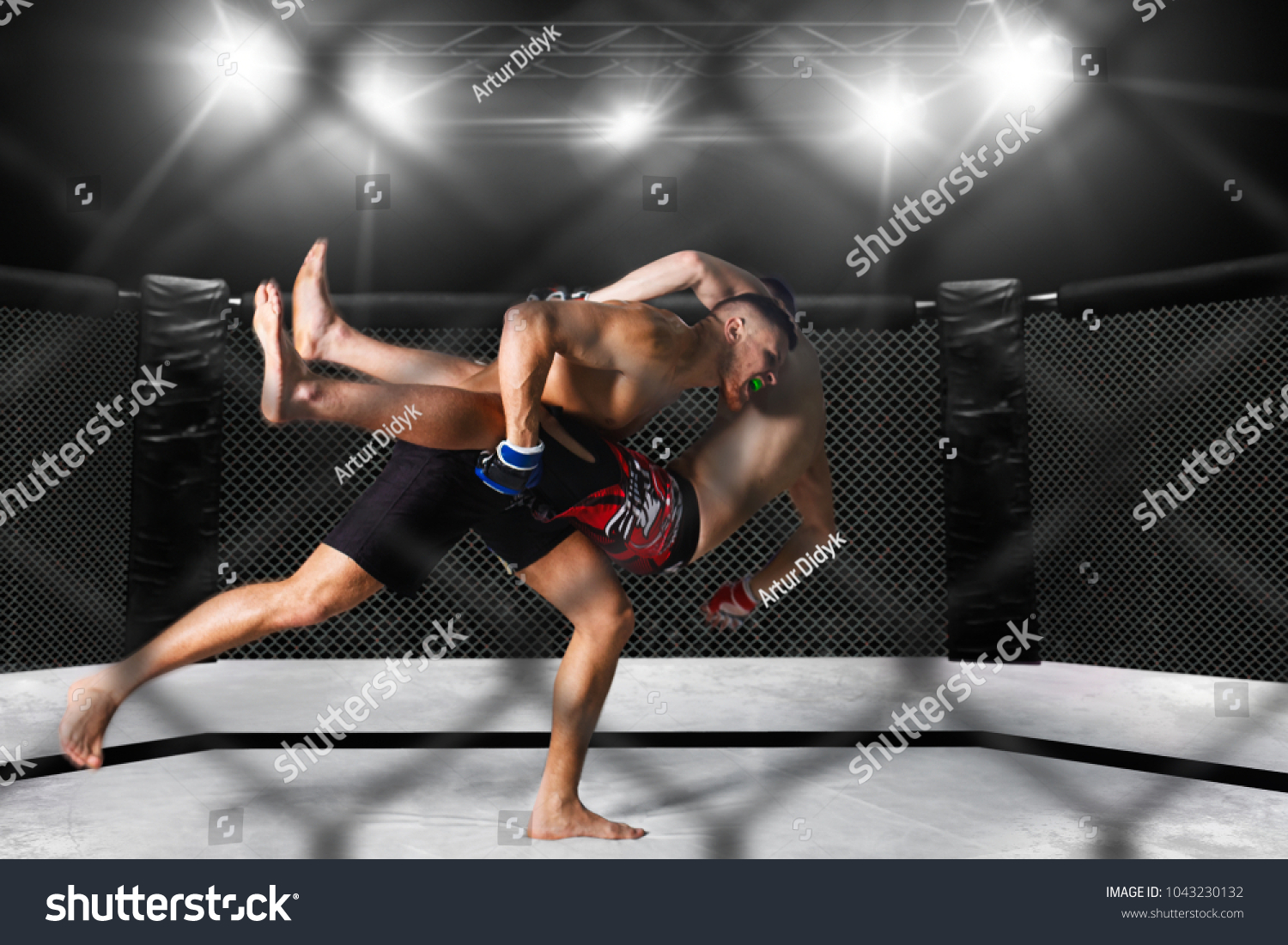 MMA fighters on ring #1043230132