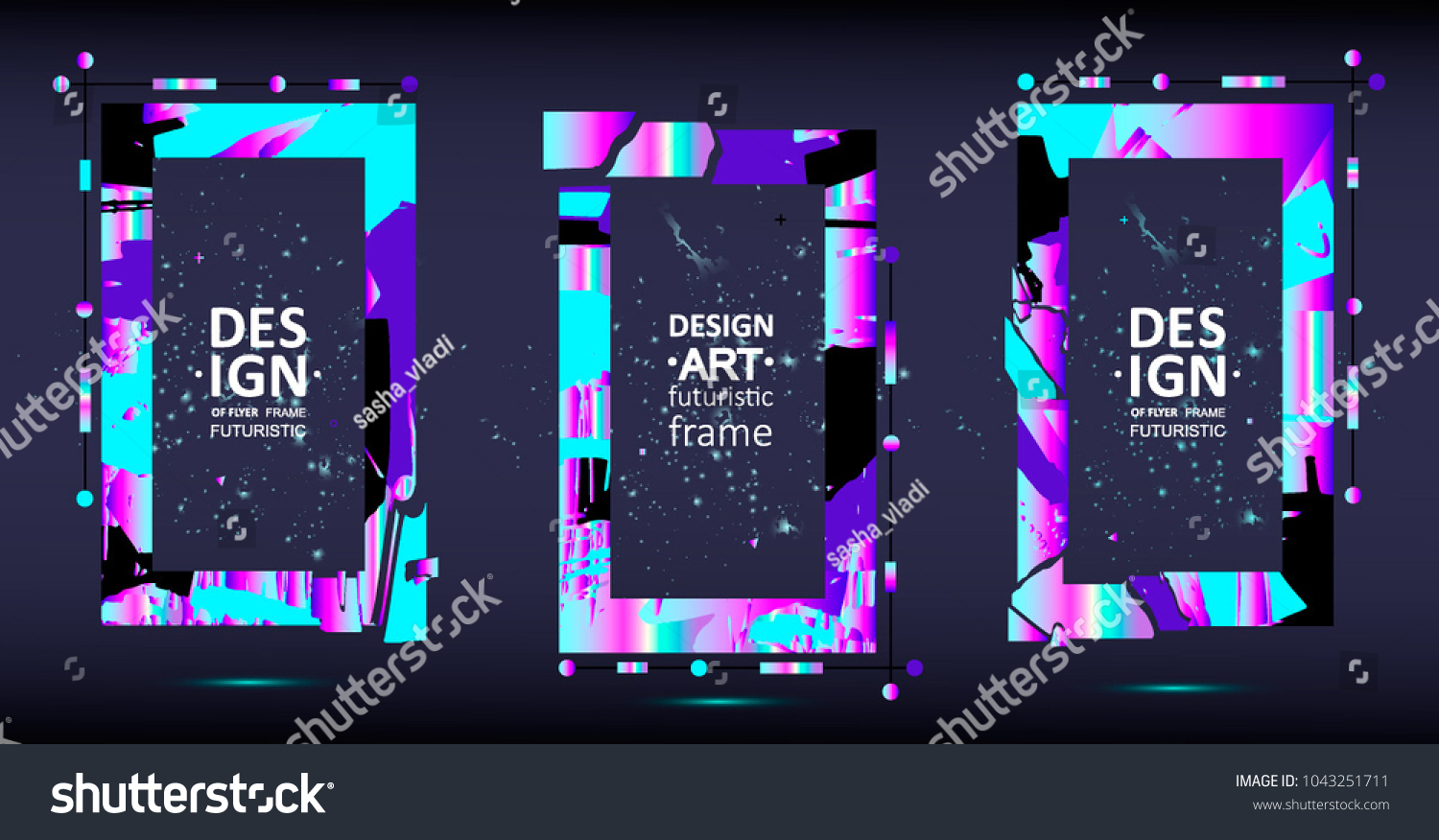 Placard templates set with abstract shapes, 80s memphis geometric style flat and line design elements. Retro art for a4 covers, banners, flyers and posters. Eps10 vector illustrations #1043251711