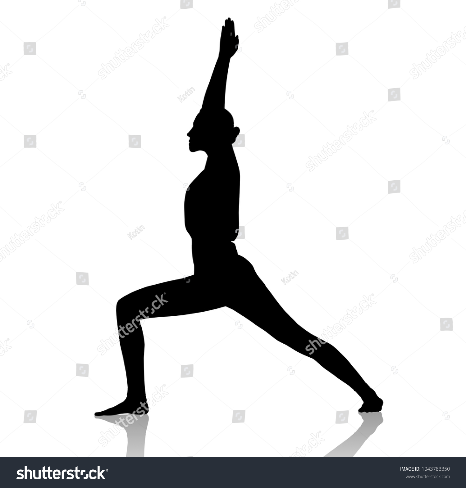 Black silhouette of flexible woman doing yoga. - Royalty Free Stock ...