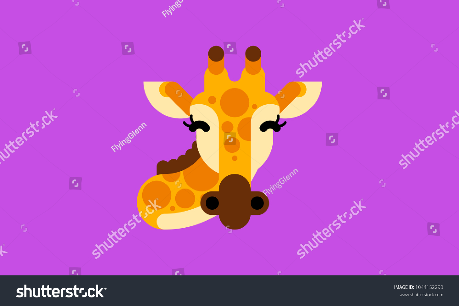 Isolated giraffe icon in modern flat style, with simple geometric shapes only #1044152290