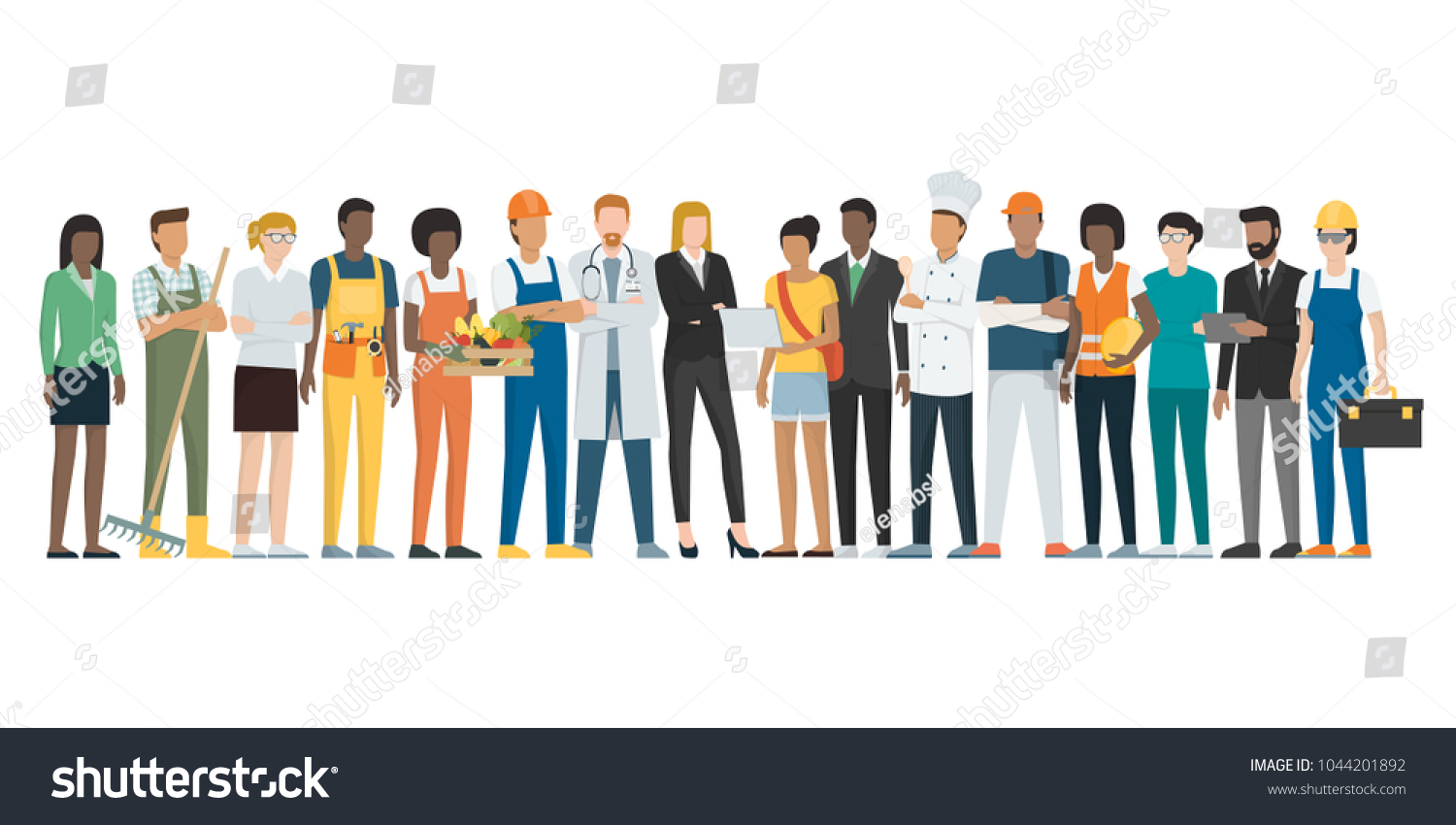 Professional workers standing together, employment and teamwork concept #1044201892