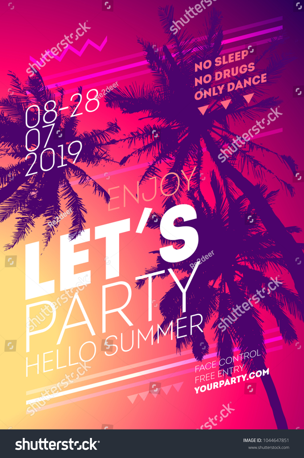 Summer tropical backgrounds for sunset party. - Royalty Free Stock ...