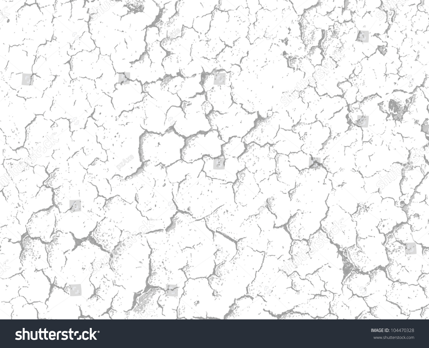 Cracks on the surface of the white old paint - vector background #104470328