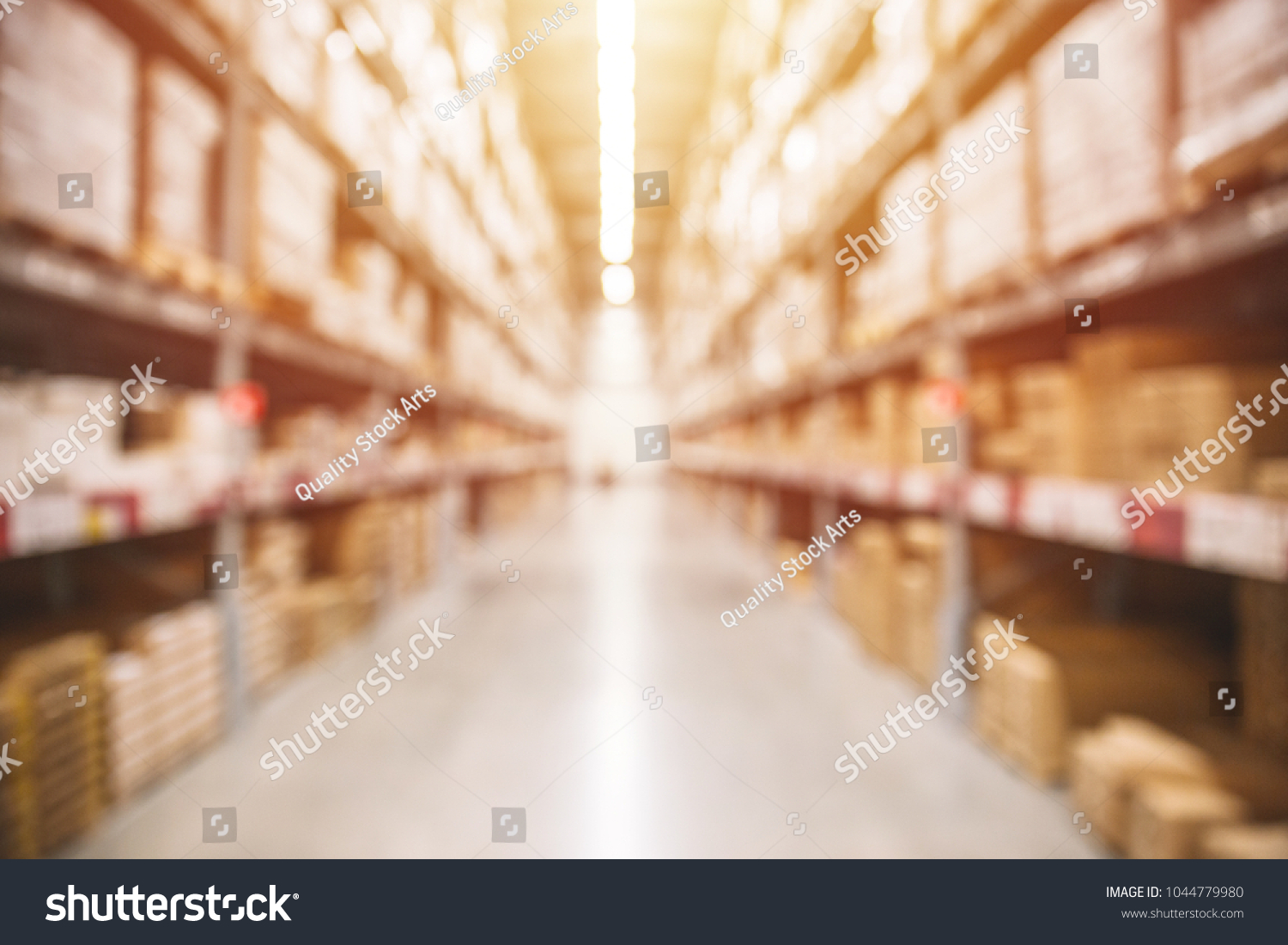Blur Warehouse inventory product stock for logistic background #1044779980