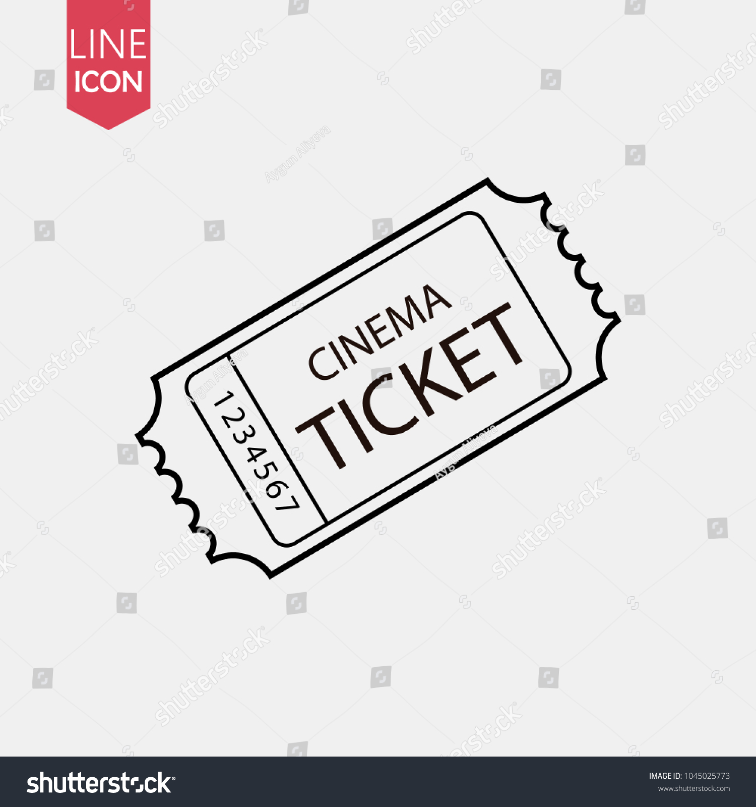 Retro cinema ticket icon vector . Vintage movie - Royalty Free Stock ...