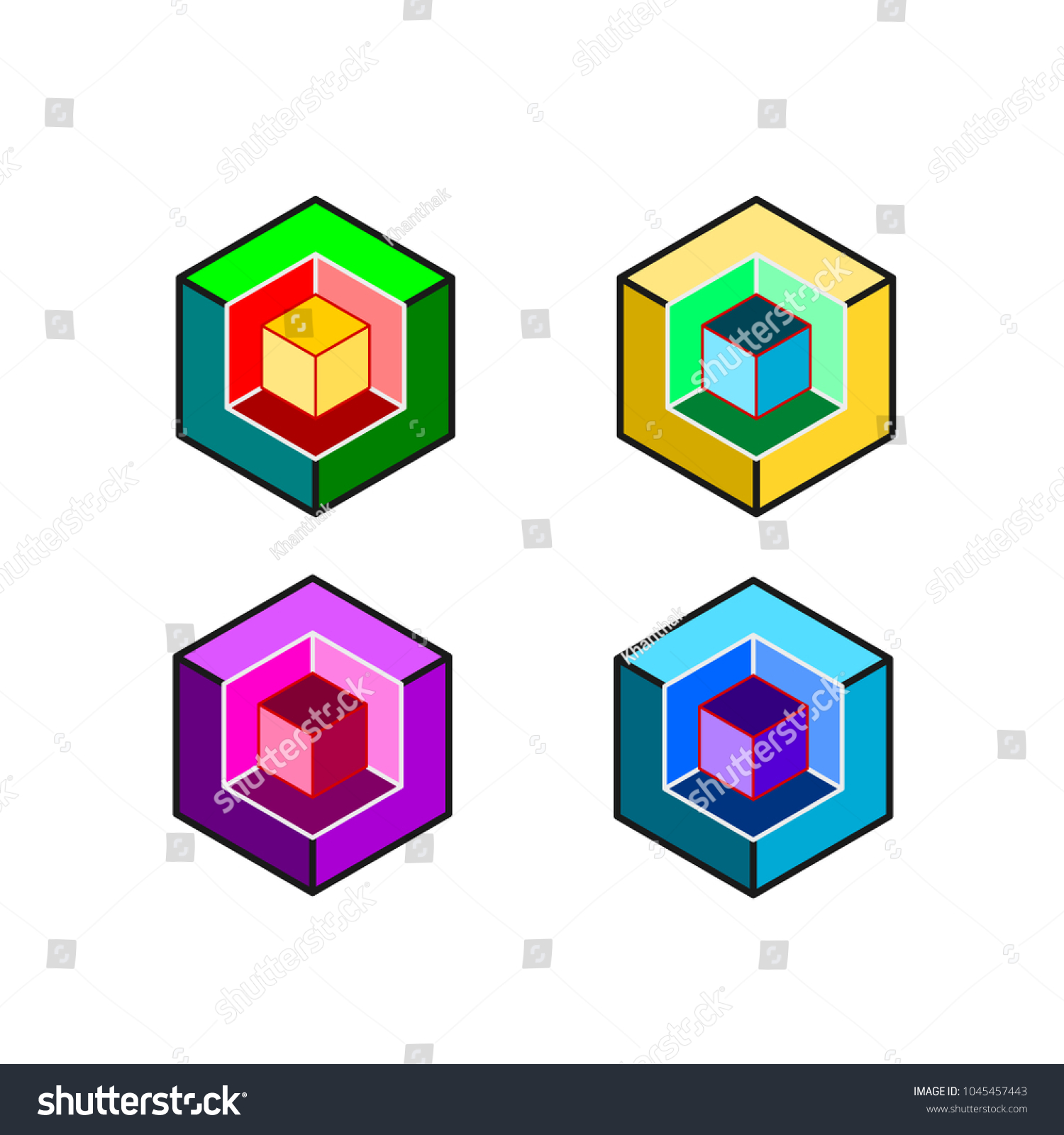 Set of 3D square square on a white background - Royalty Free Stock ...