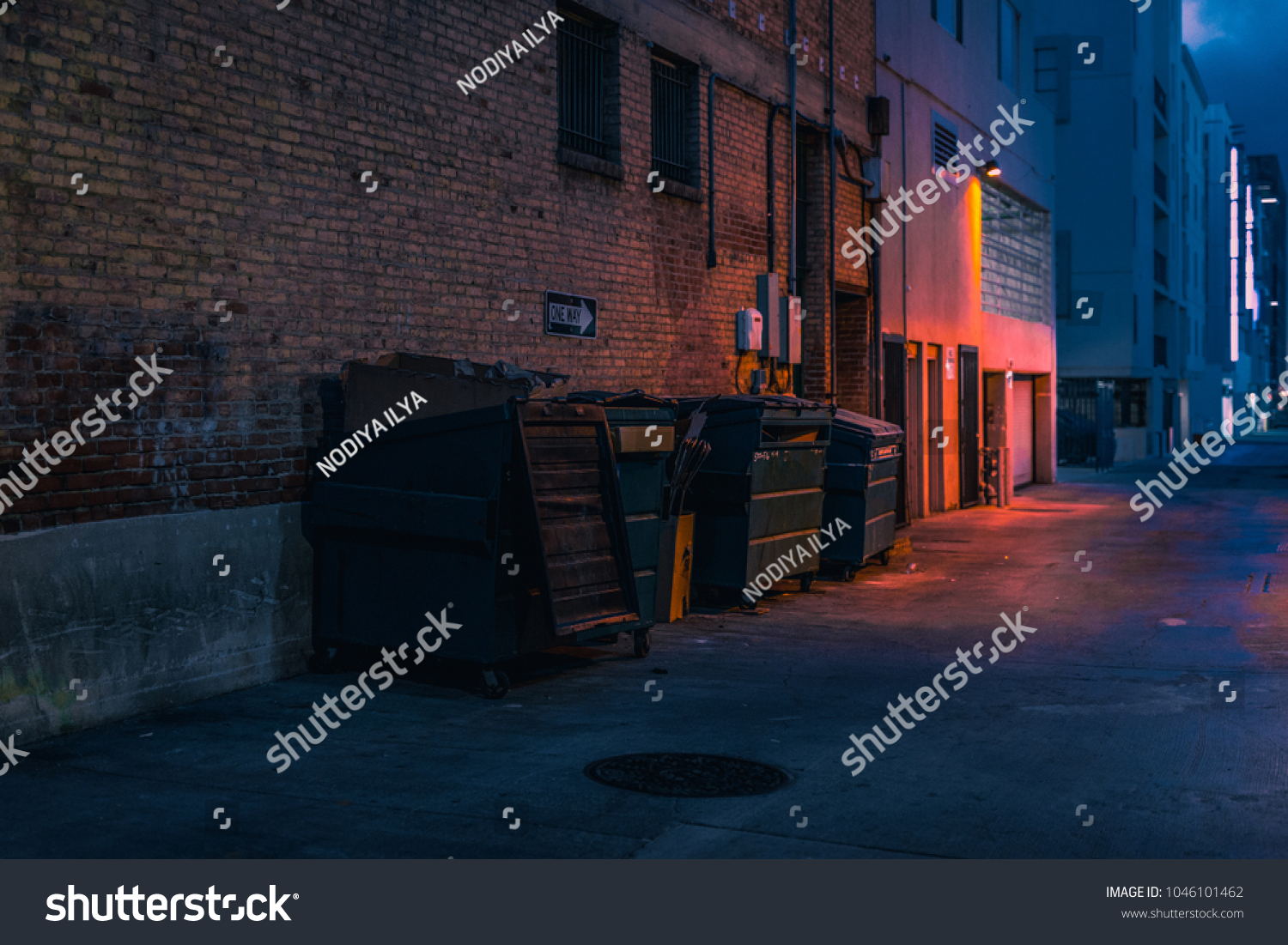 dark alley night #1046101462