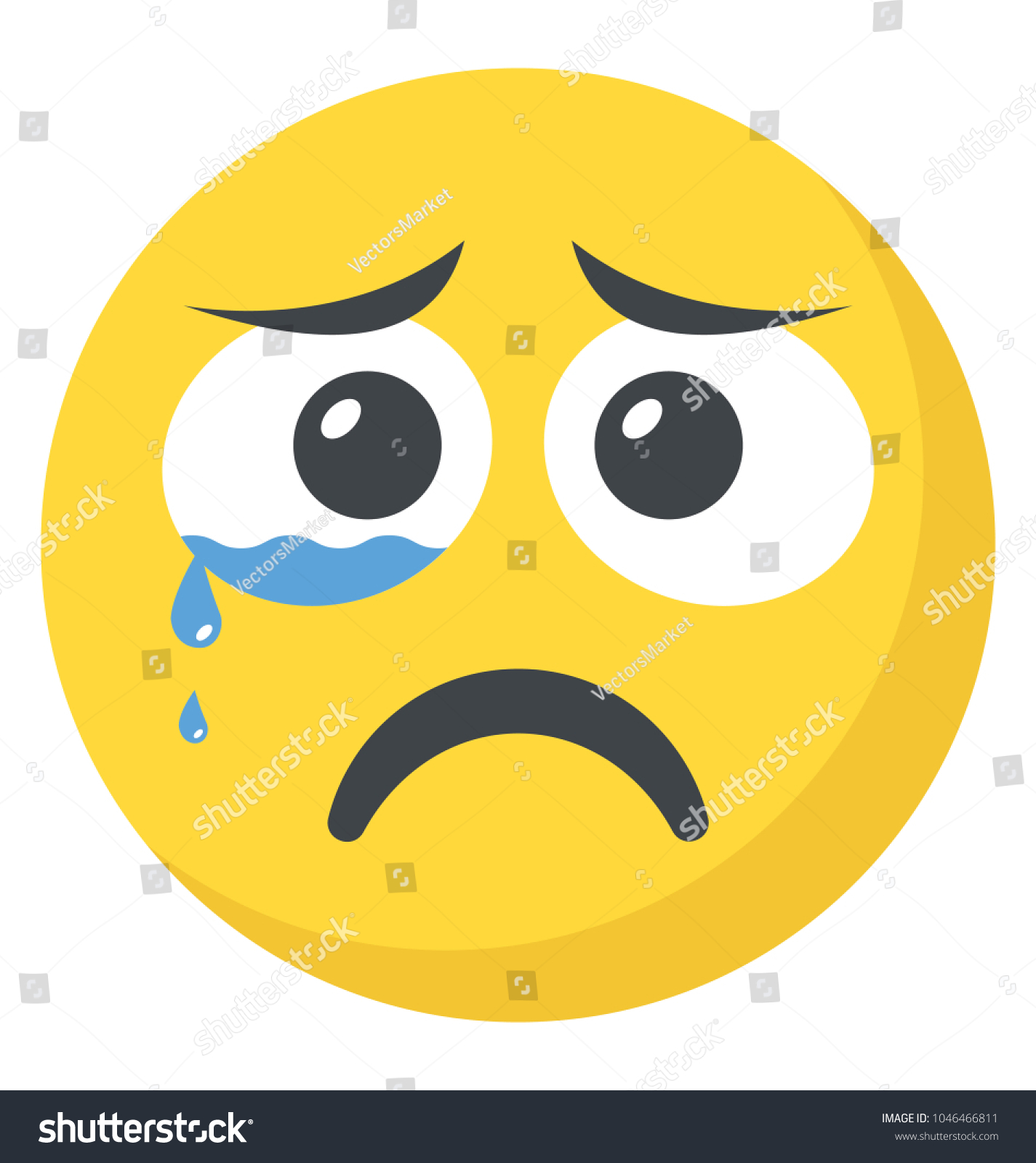 A crying emoticon expression - Royalty Free Stock Vector 1046466811 ...