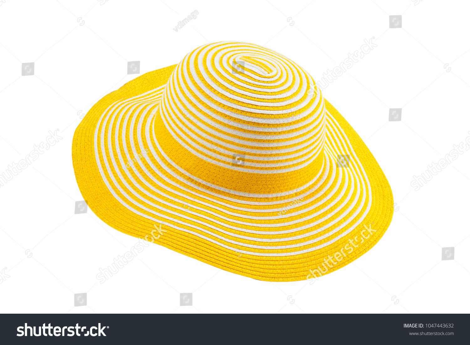  Yellow Sun Hat isolated on white background with clipping path #1047443632