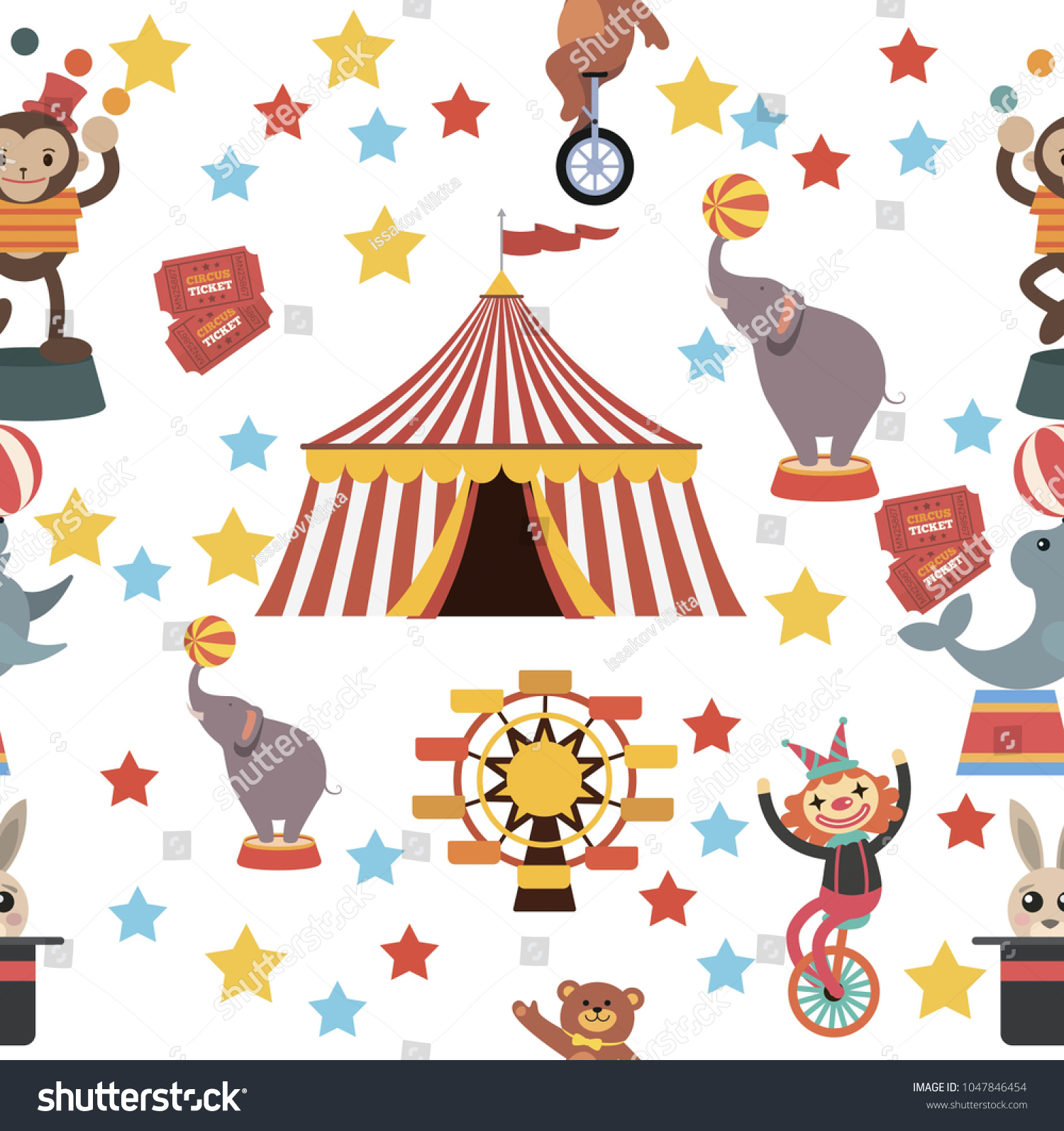 seamless texture on a circus theme - Royalty Free Stock Vector ...