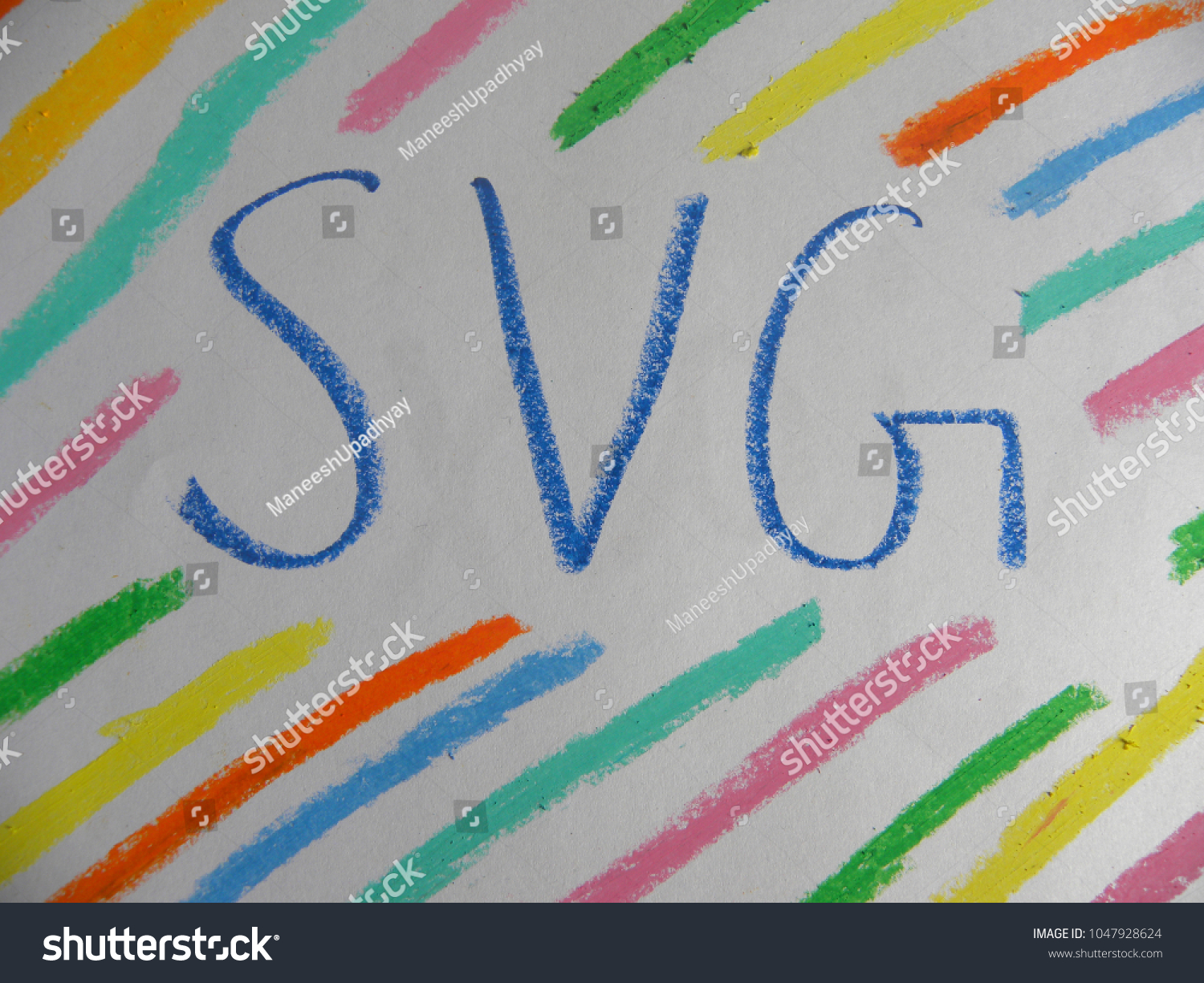 Text SVG hand written by colorful oil pastels #1047928624