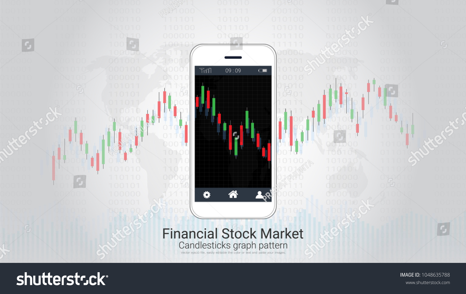 Mobile Stock Trading Concept With Candlestick - Royalty Free Stock ...