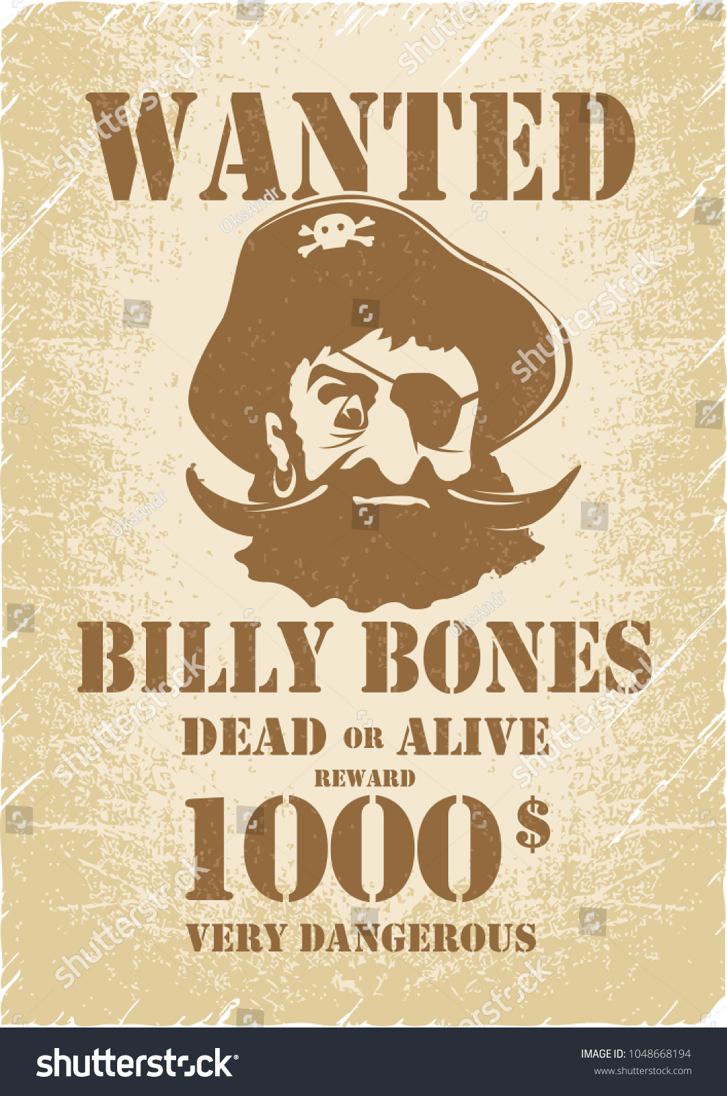 Pirates. Wanted Poster Template. Pirate Children Royalty Free Stock