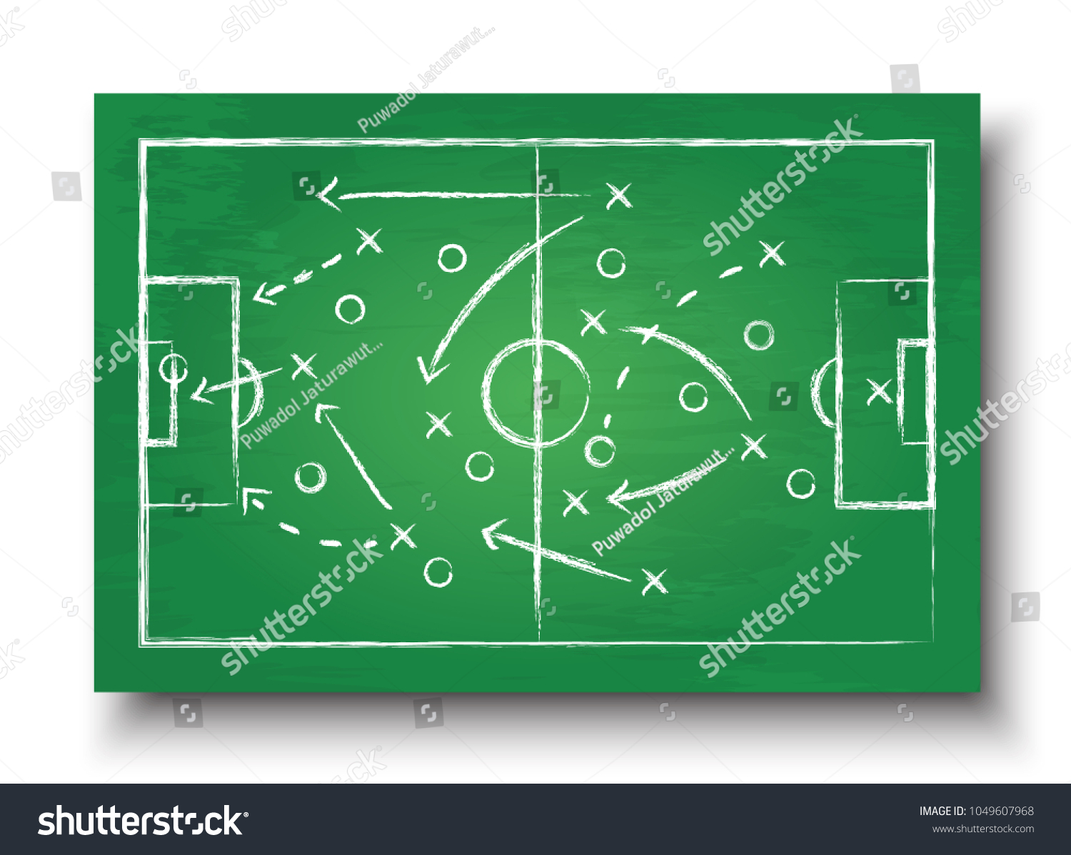 Soccer cup formation and tactic . Greenboard with football game strategy. Vector for international world championship tournament 2018 concept . #1049607968