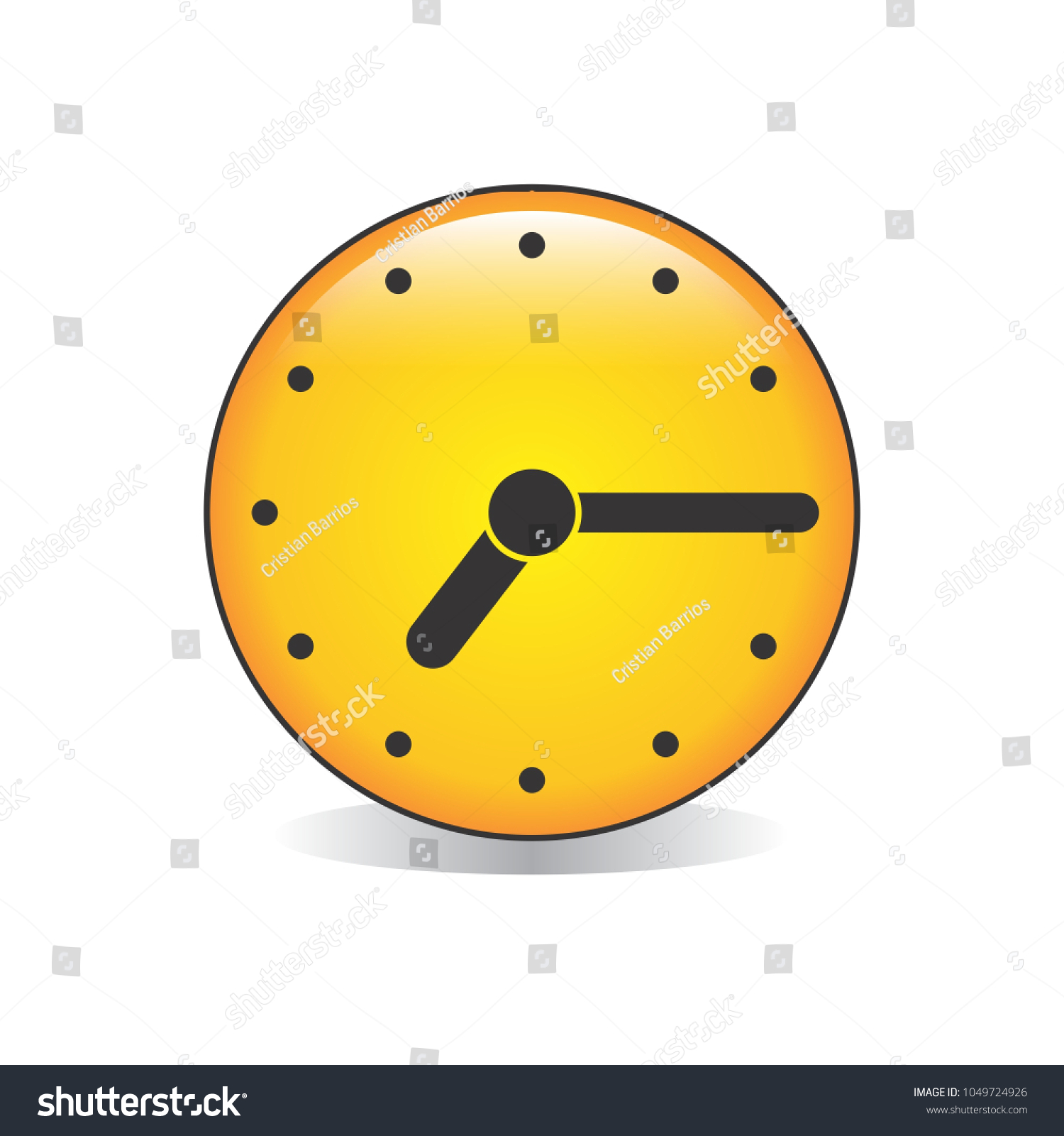 Quarter past Seven Analog Clock Emoji Vector Royalty Free Stock