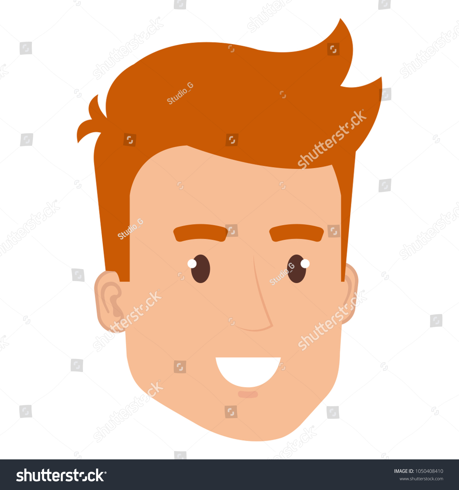 young man head avatar character - Royalty Free Stock Vector 1050408410 ...