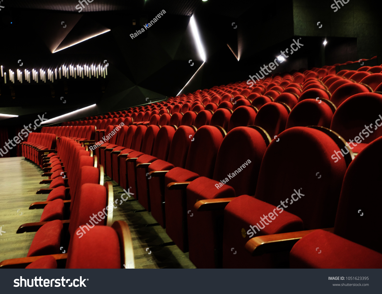 numbered theater chairs with red velvet #1051623395