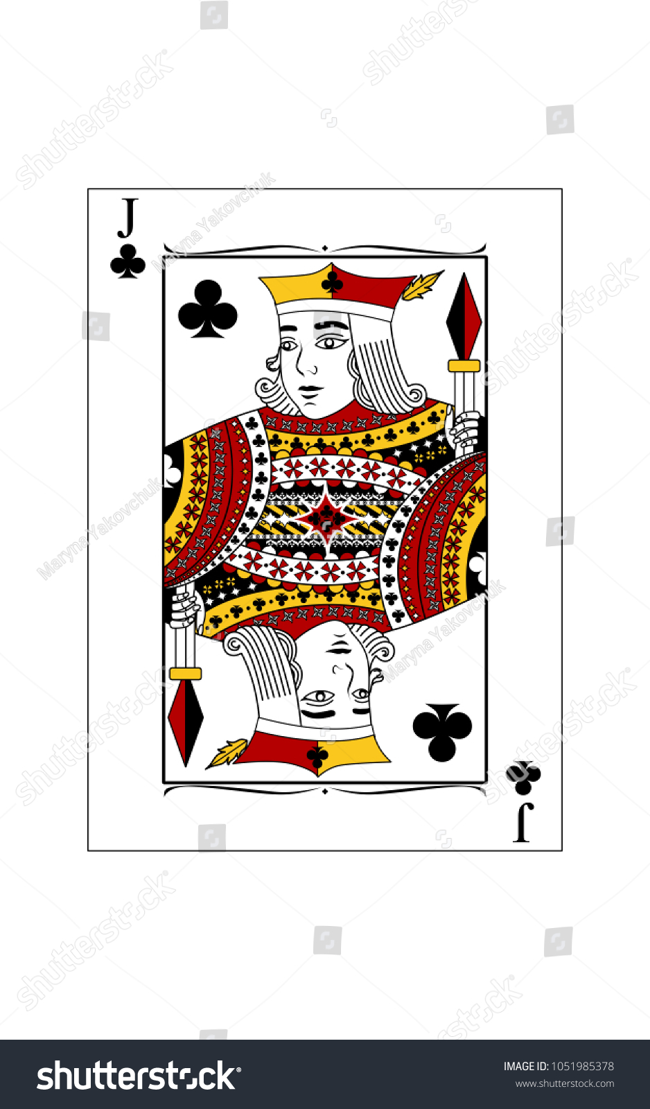 The beautiful card of the Jack of clubs in - Royalty Free Stock Vector ...