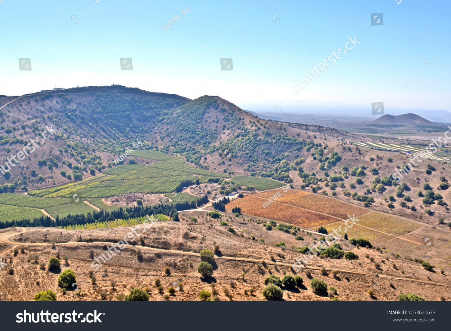 View of the Golan heights from mount Bental, Northern Israel #1053640673