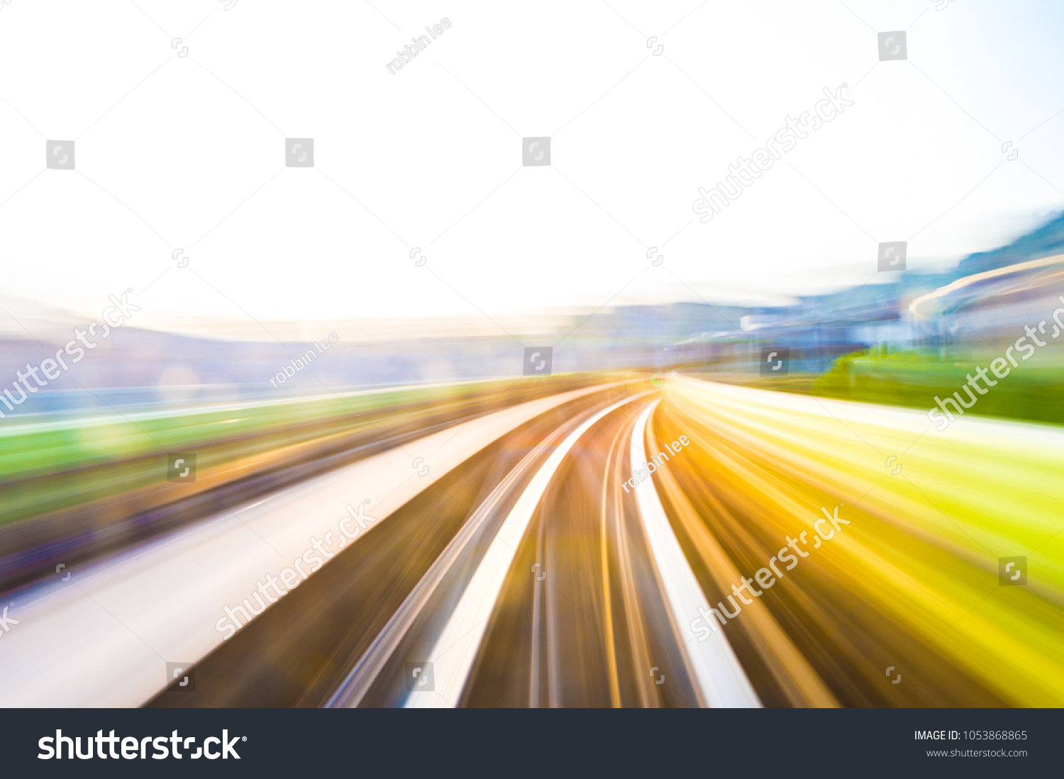 Speed motion in urban highway road tunnel #1053868865