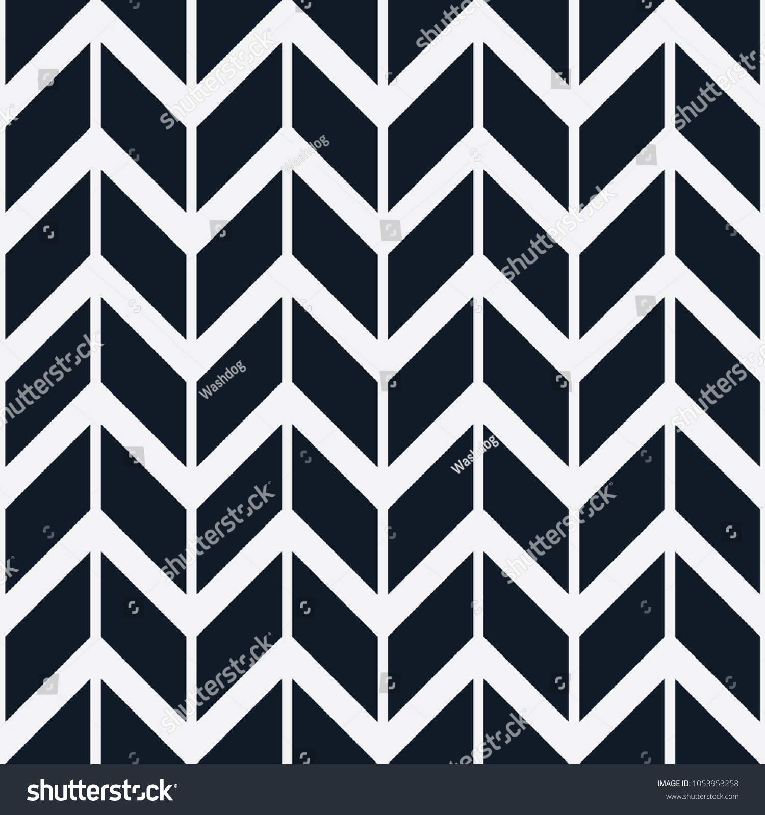 Chevron pattern background, Arrow pattern seamless, Navy and white pattern, Vector #1053953258