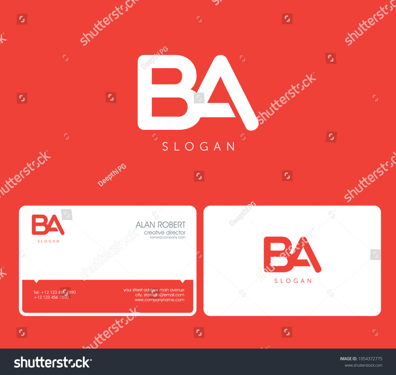 B & A Joint Logo Cut Letters Design With - Royalty Free Stock Vector ...