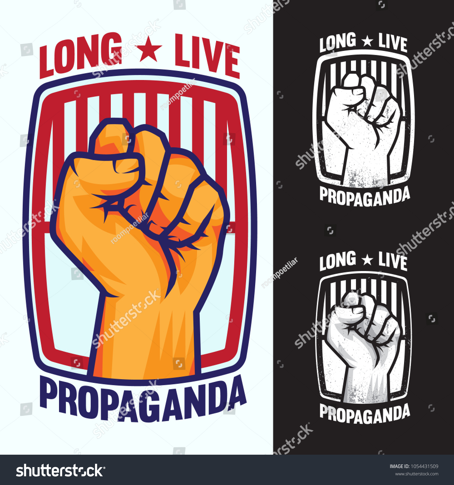 Hand Up Proletarian Revolution Propaganda Fist Royalty Free Stock Vector 1054431509 9840