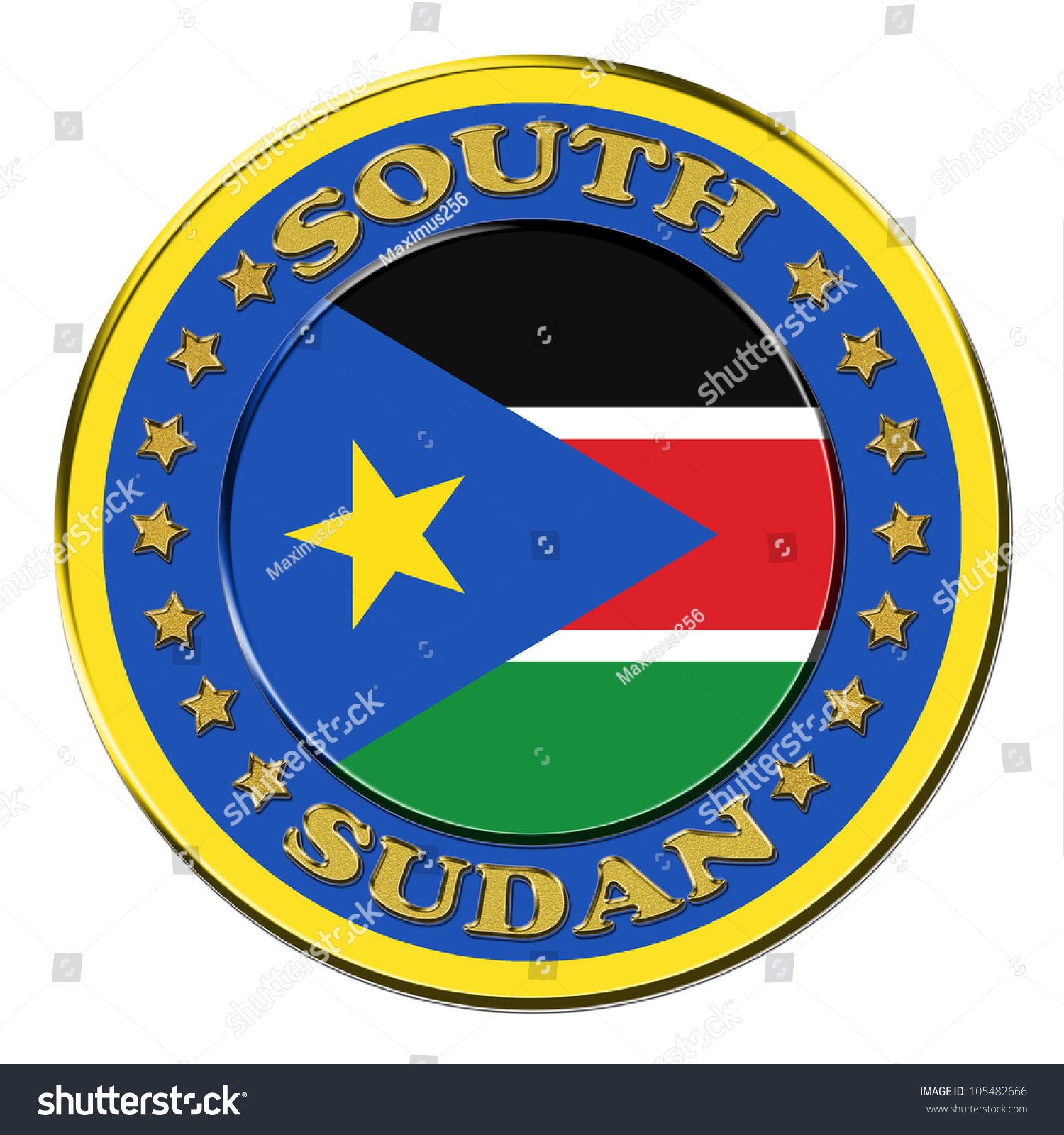 Award with the symbols of South Sudan #105482666