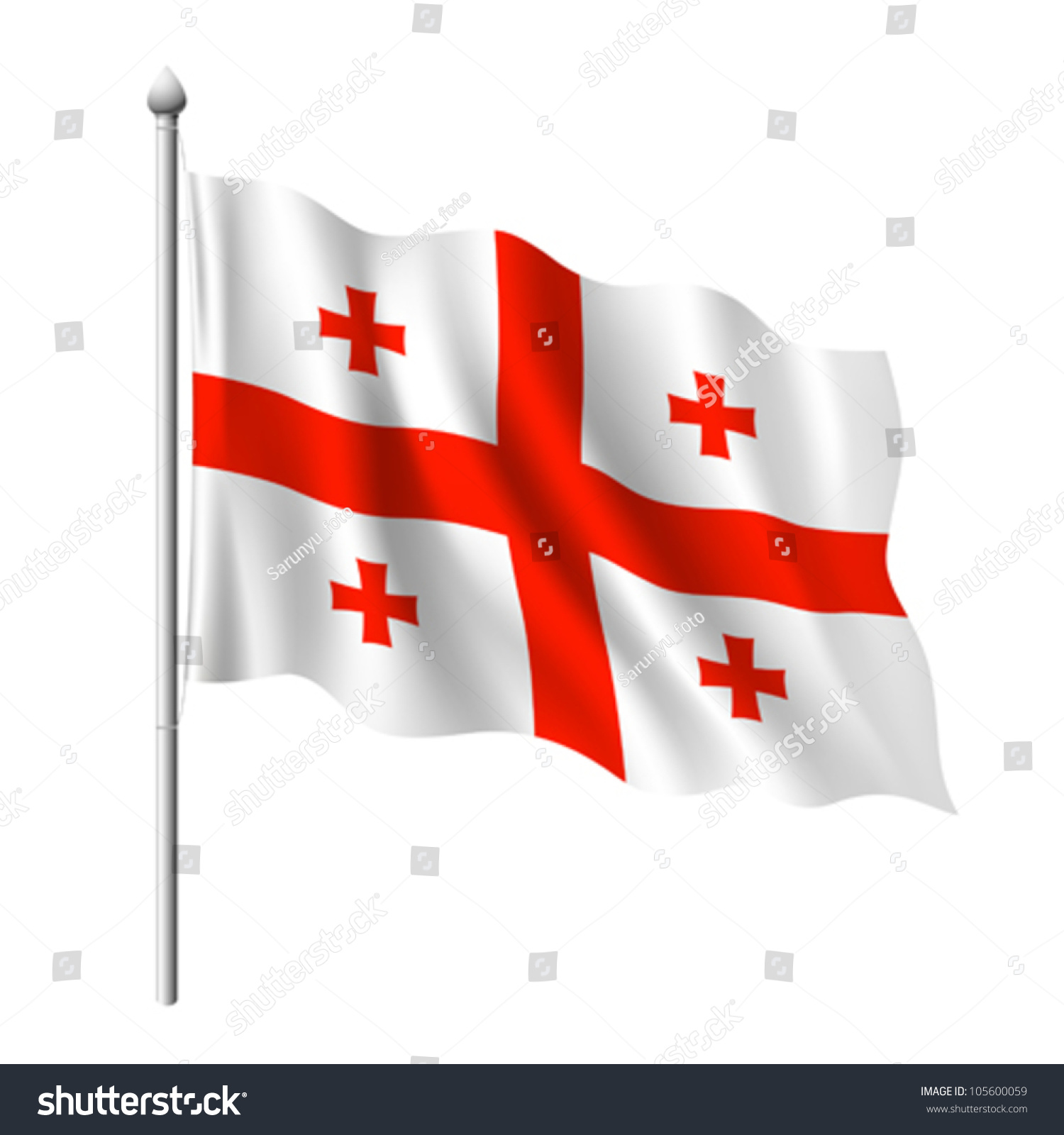 Flag of Georgia, vector illustration - Royalty Free Stock Vector ...