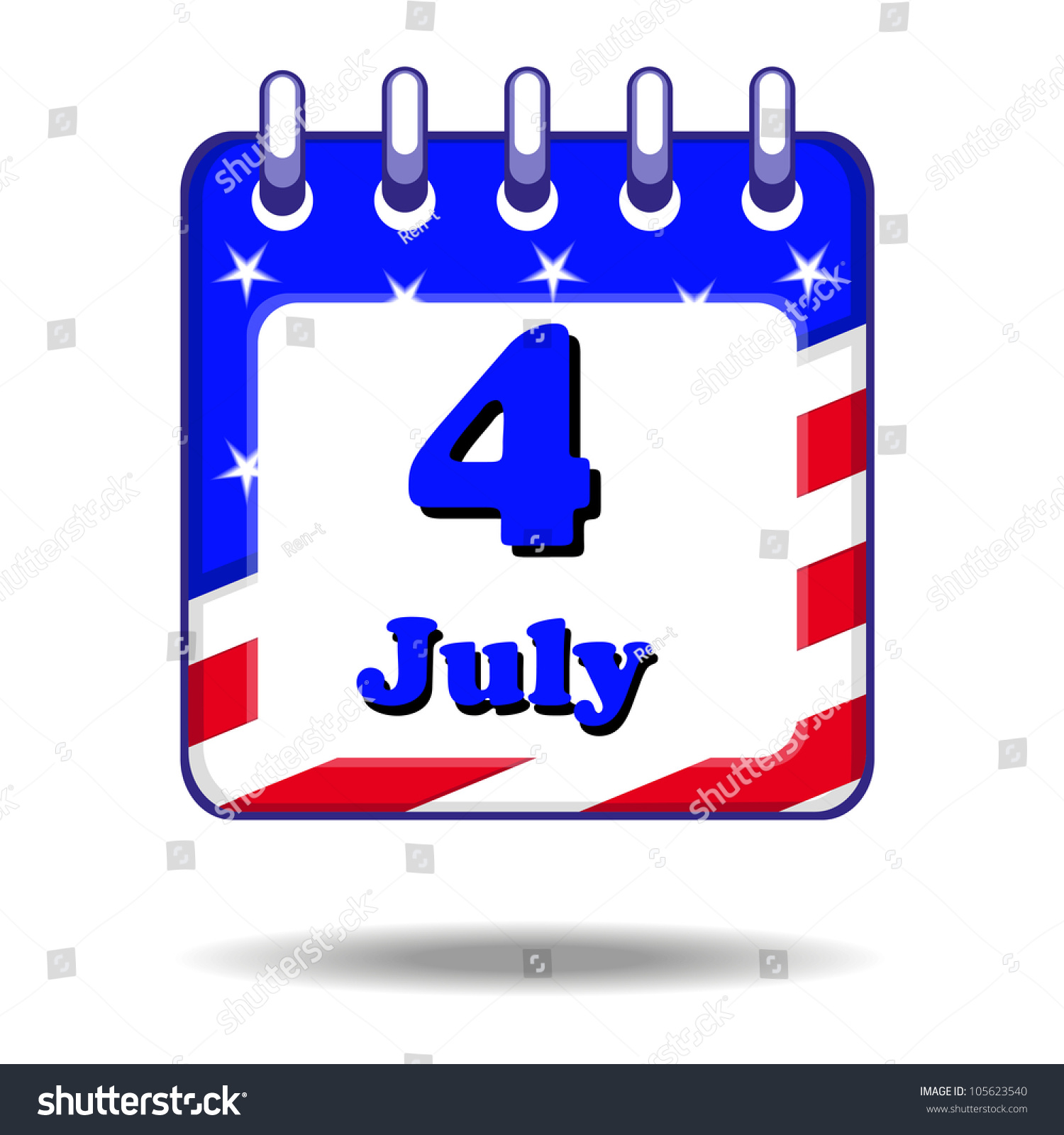 calendar of Independence day Royalty Free Stock Vector 105623540