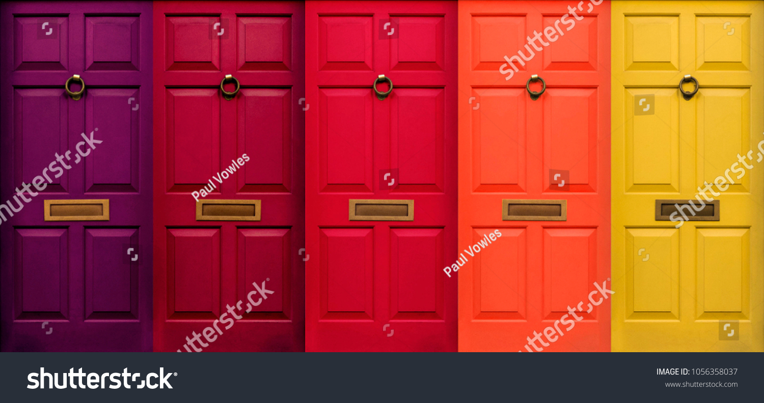Colourful English Doors #1056358037