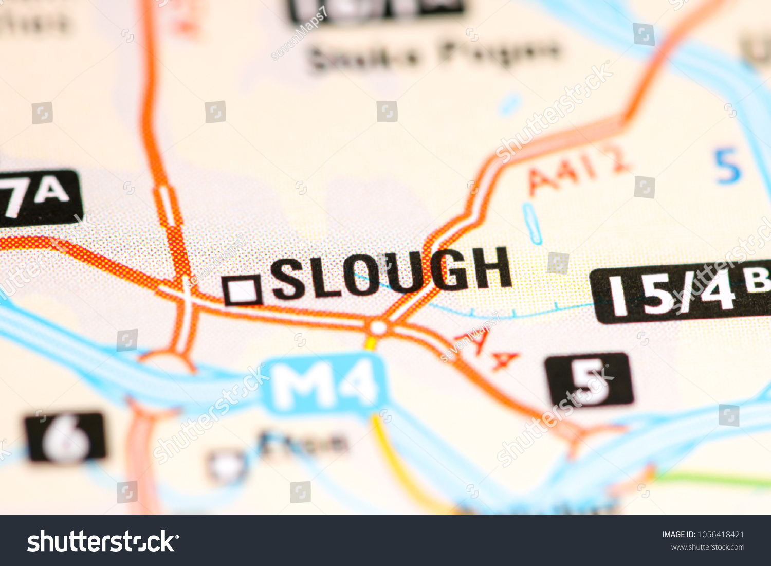 Slough. United Kingdom on a map #1056418421