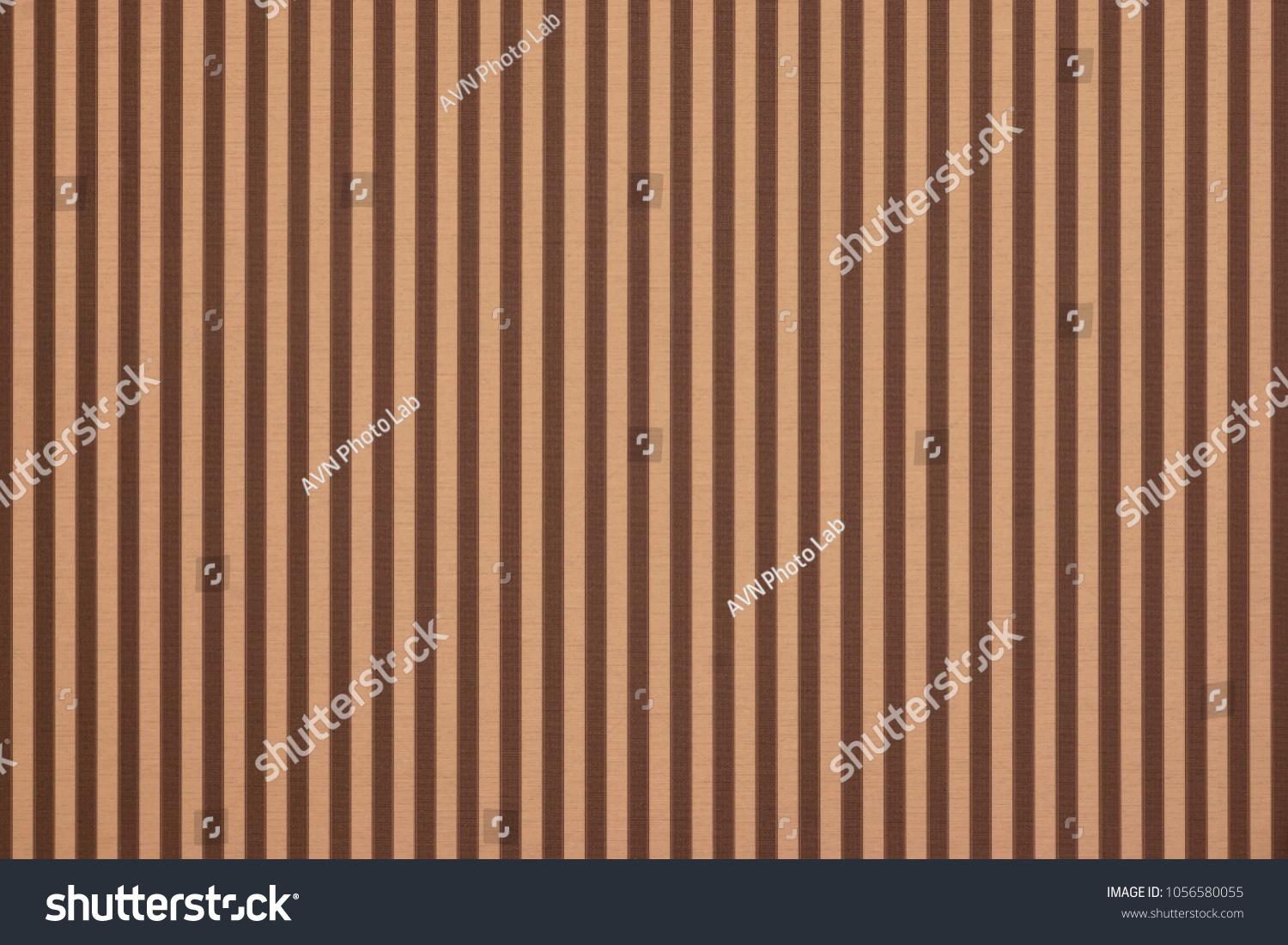 Abstract Striped Paper Texture. Vintage Background With Vertical Brown Stripes. Modern Color Wallpaper With Striped Retro Pattern. Colorful Geometric Classic Backdrop. #1056580055