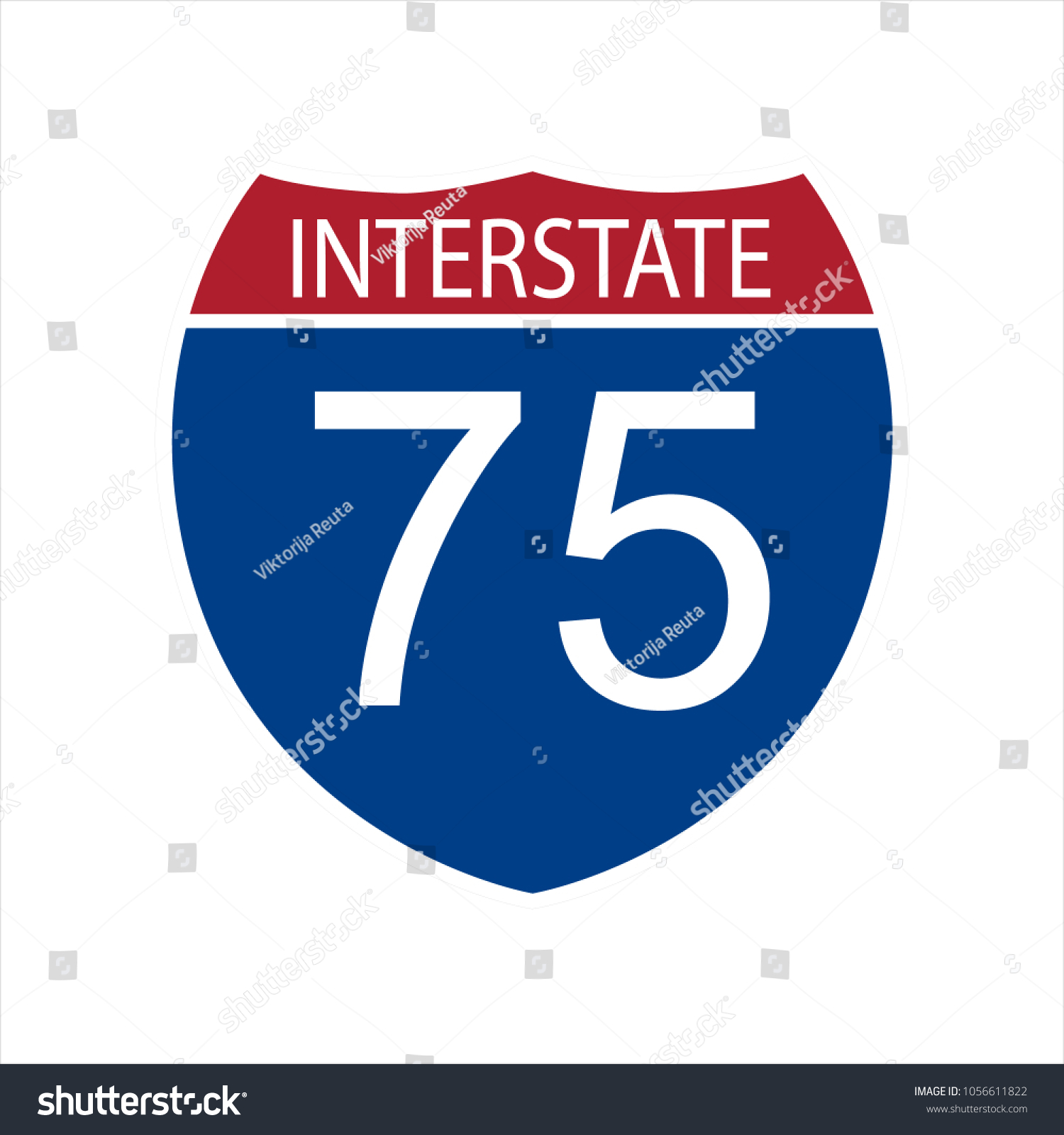 Vector illustration interstate highway 75 road - Royalty Free Stock ...