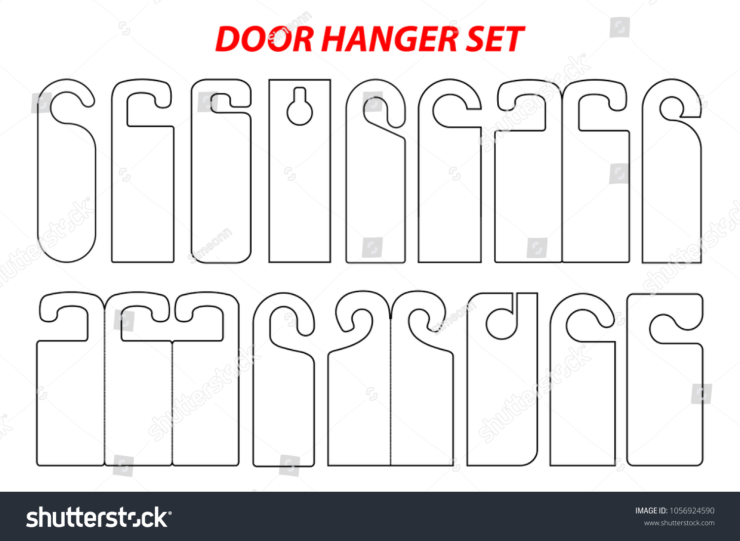Hanger set die cut template. Empty stamp blank - Royalty Free Stock ...