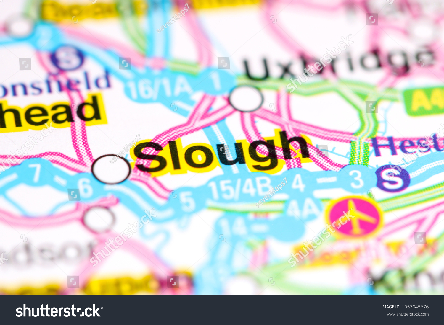 Slough. United Kingdom on a map #1057045676