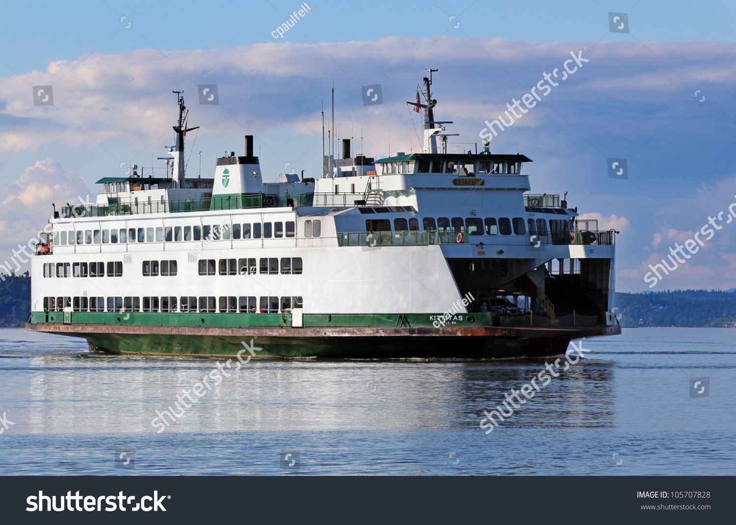 Washington State ferry in the Puget Sound #105707828