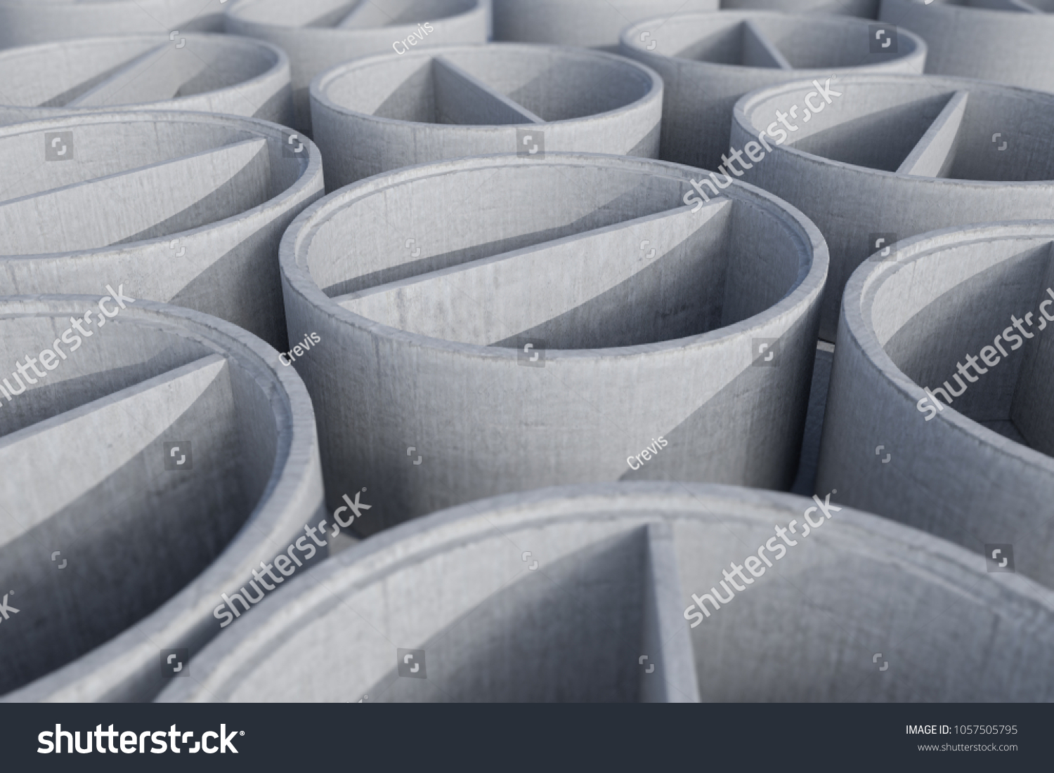 Concrete shaft manhole rings - 3D Rendering #1057505795