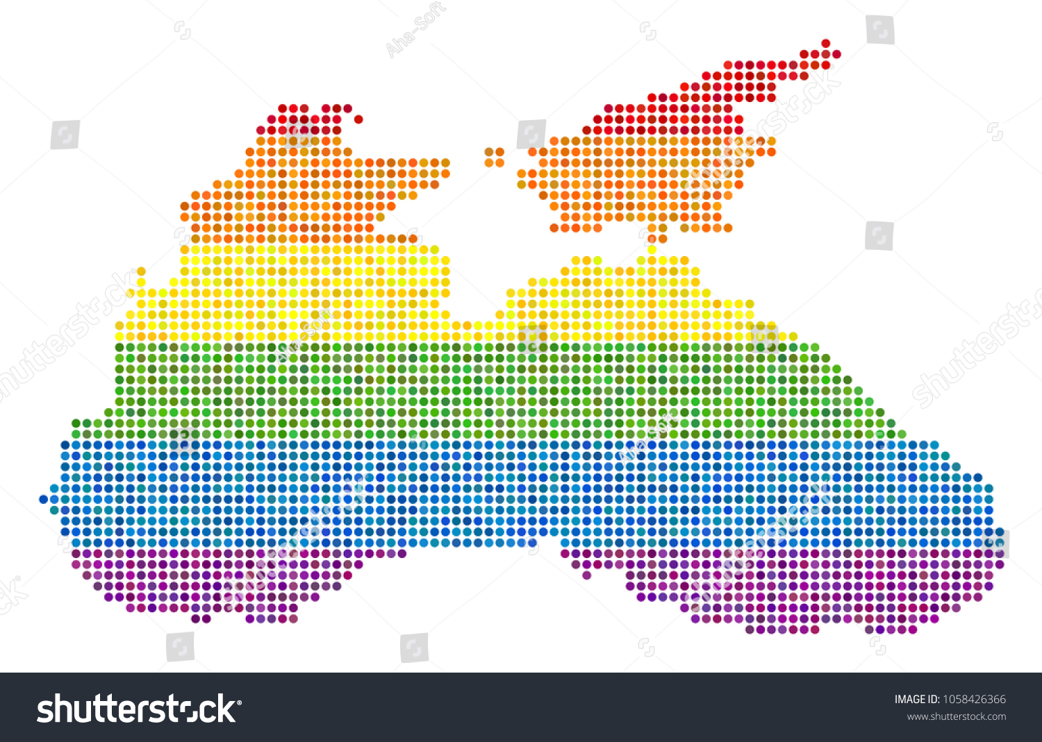 A Dotted Lgbt Pride Black Sea Map For Lesbians Royalty Free Stock Vector 1058426366 9019
