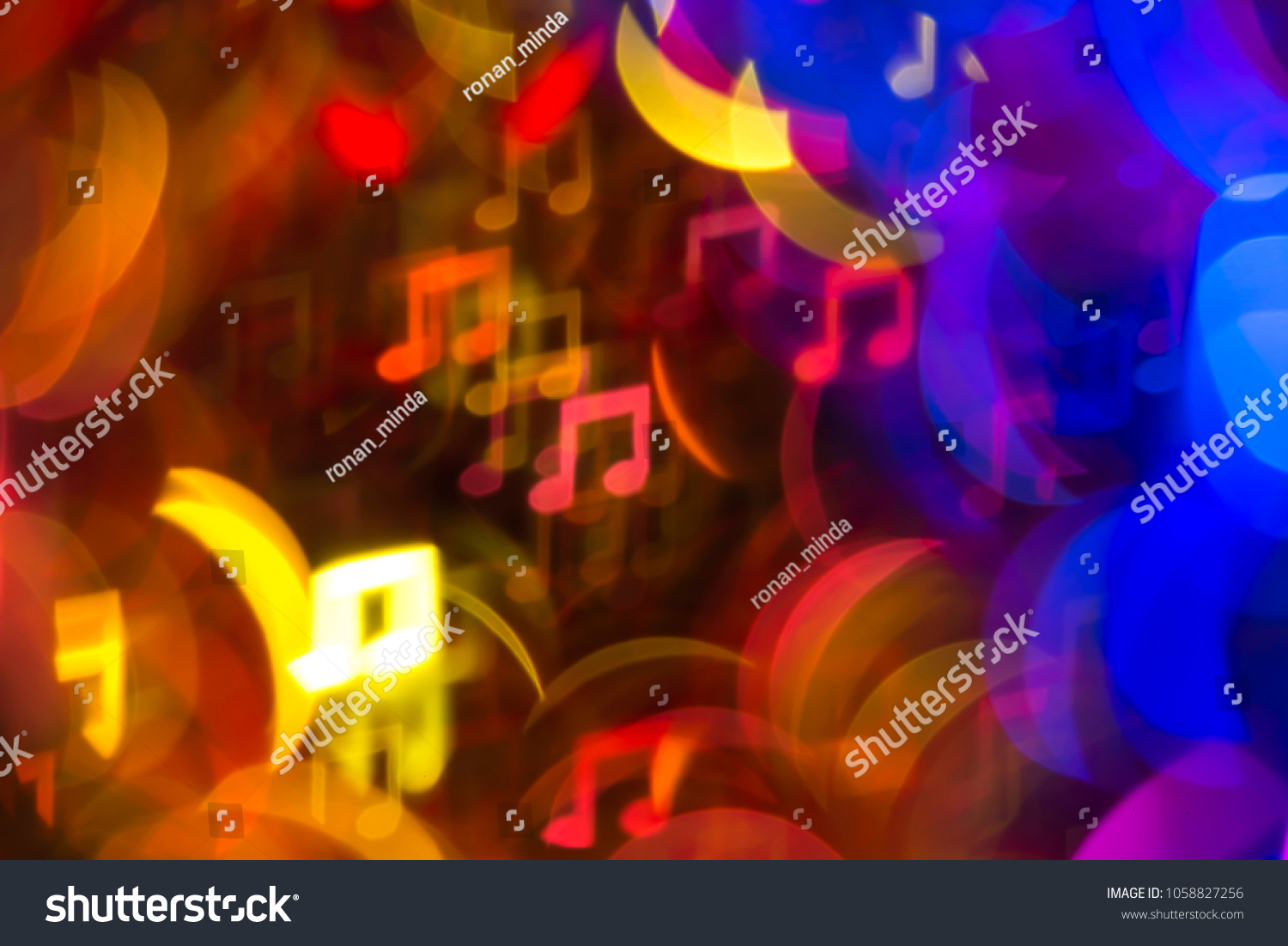 Note, yellow, blue and red light bokeh background #1058827256