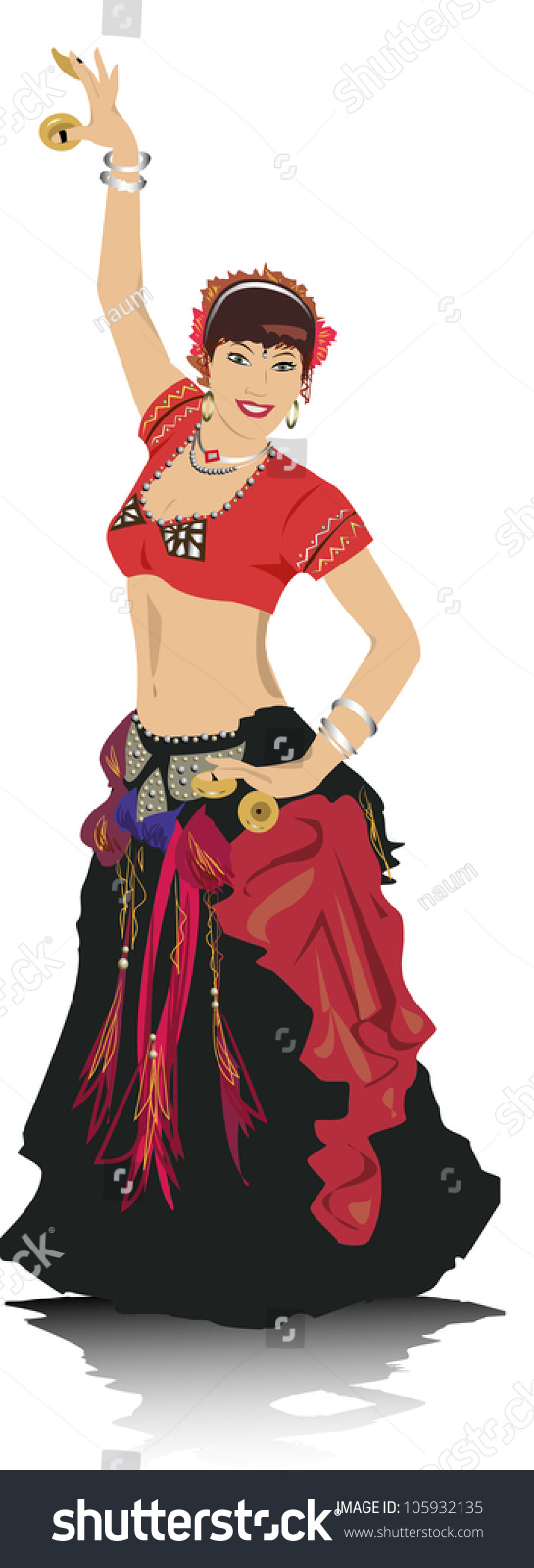 Vector Illustration Belly Dancing Woman Royalty Free Stock Vector 105932135 