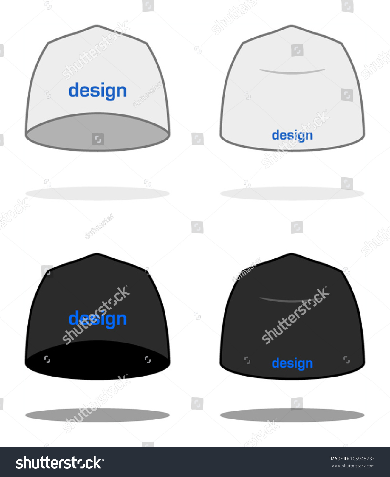royalty free white beanie design template sample 105945737 stock