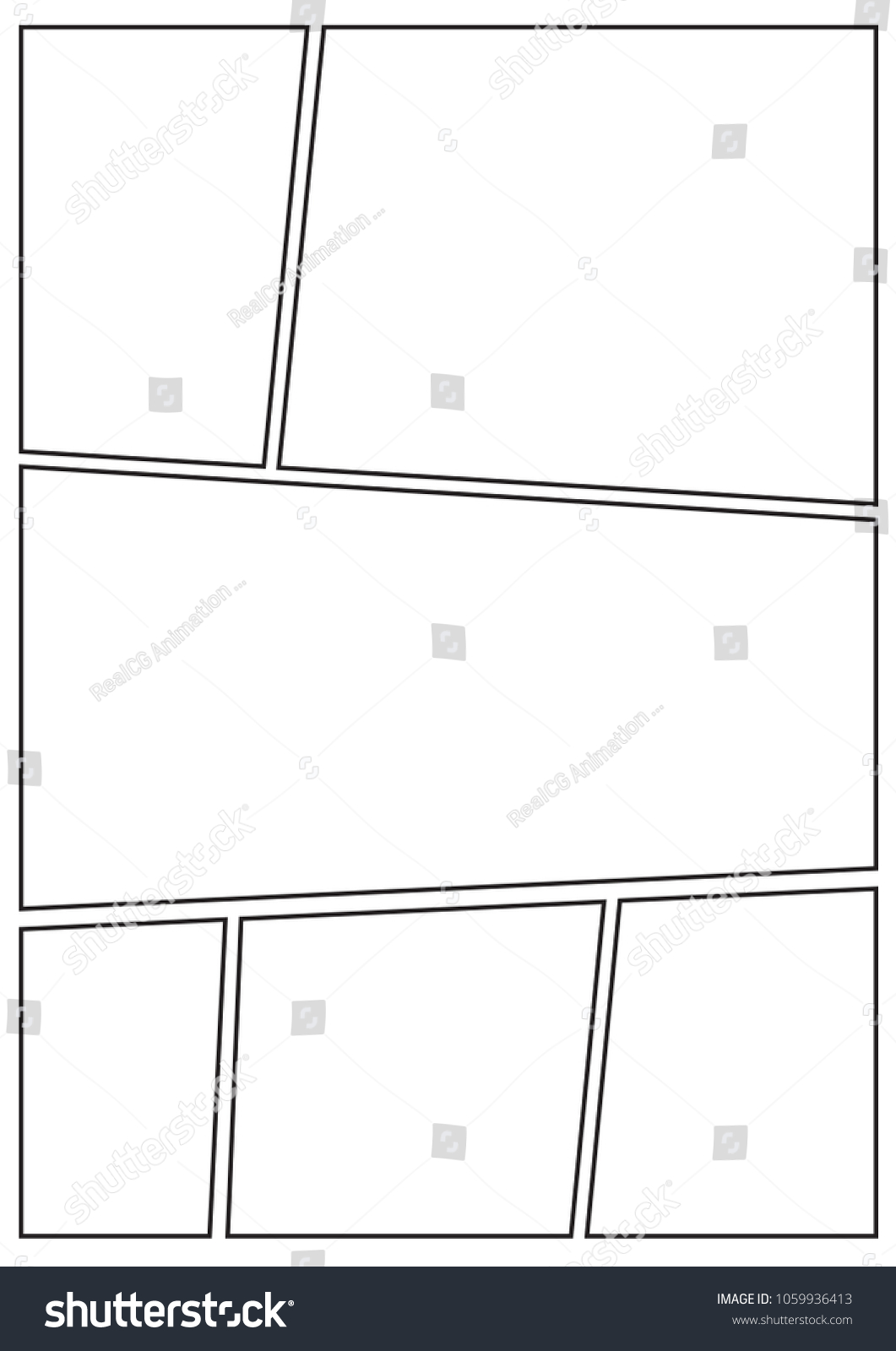 manga storyboard layout template for rapidly - Royalty Free Stock ...