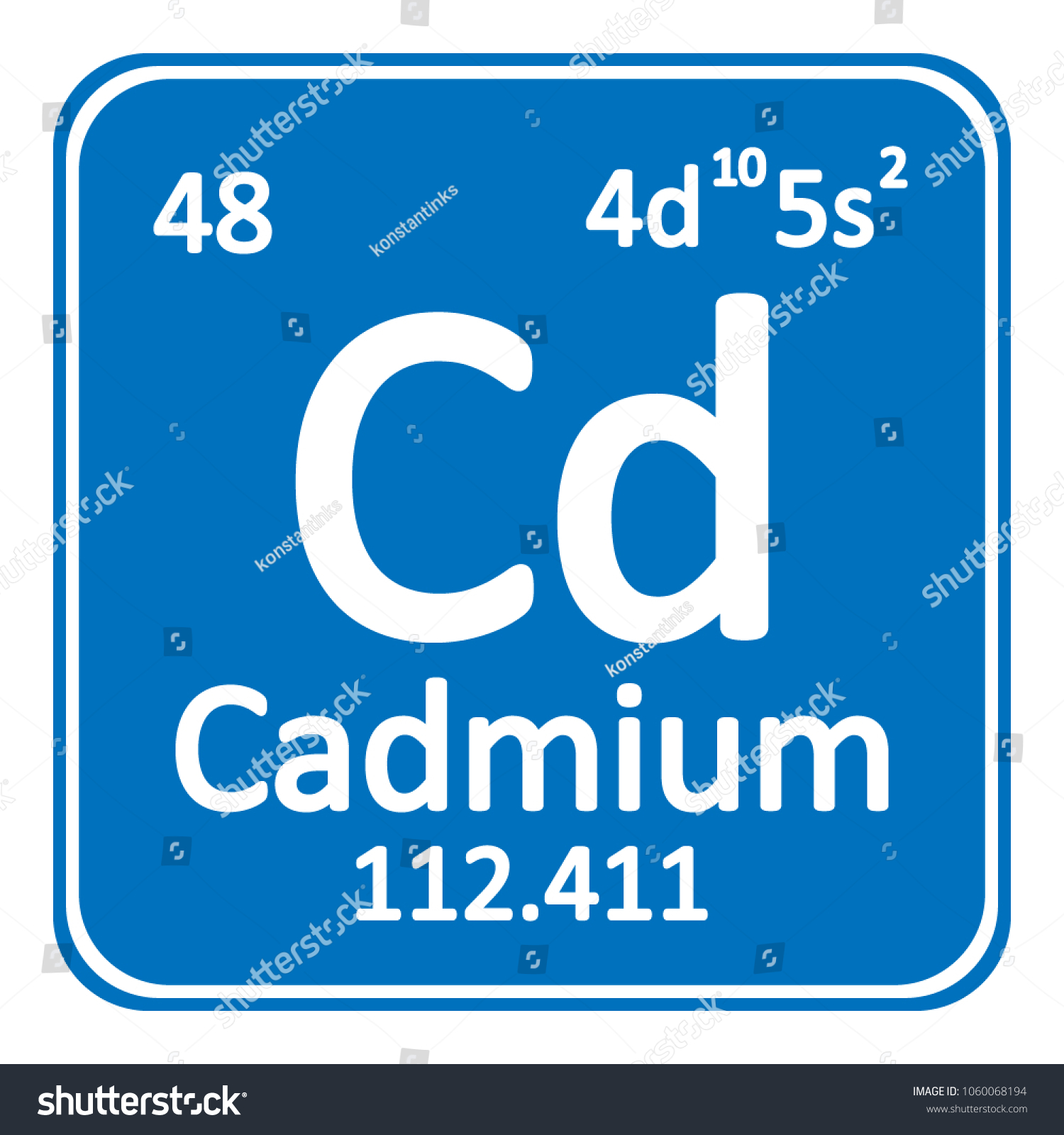 Periodic Table Element Cadmium Icon On White - Royalty Free Stock ...