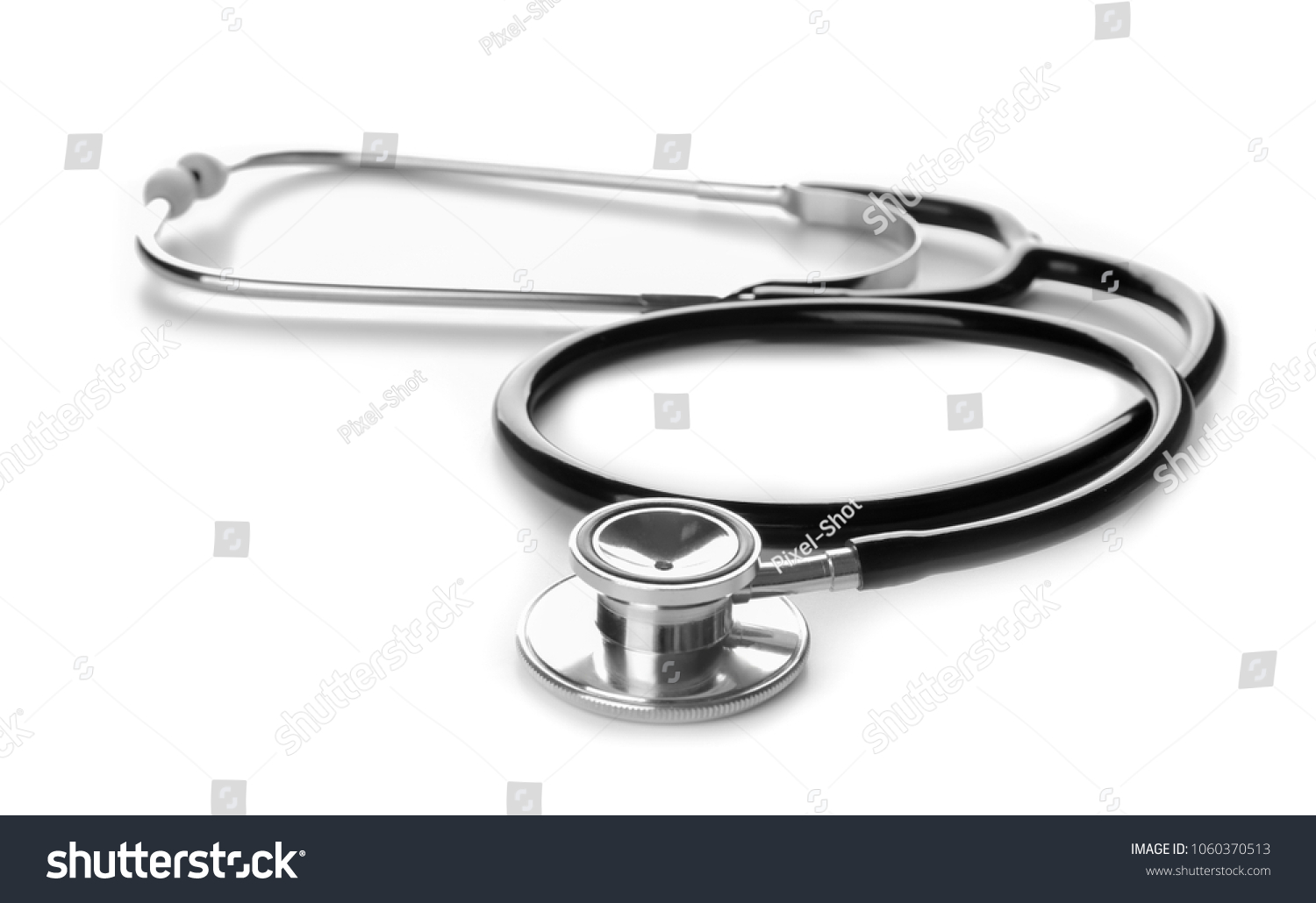 Medical stethoscope on white background. Health care concept #1060370513