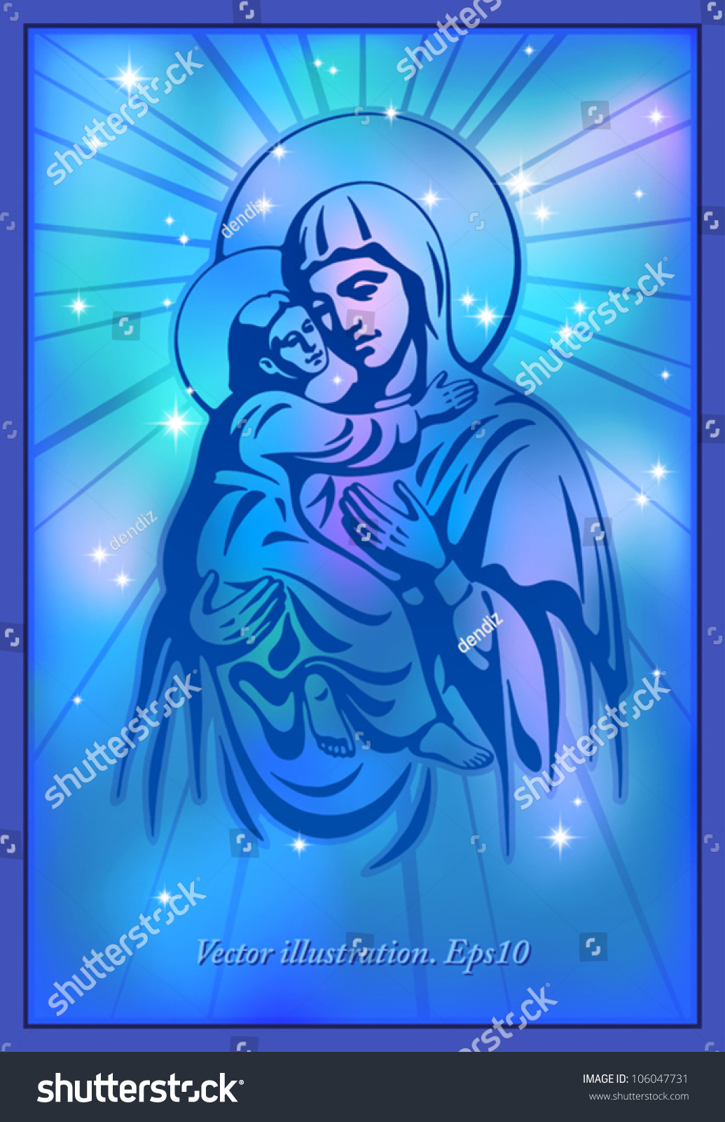 Blessed Virgin Mary Jesus Christ Blessing Royalty Free Stock