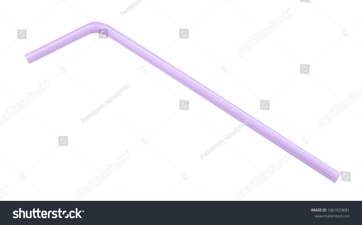purple drinking straw isolated on white background. #1061633681